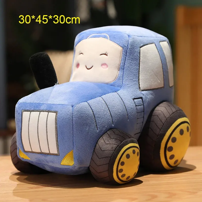 Kawaii Tractor Peluche Toys Lovely Simulation Car Plush Dolls Stuffed Soft Cartoon Tractor Pillow Boys Creative Birthday Gift