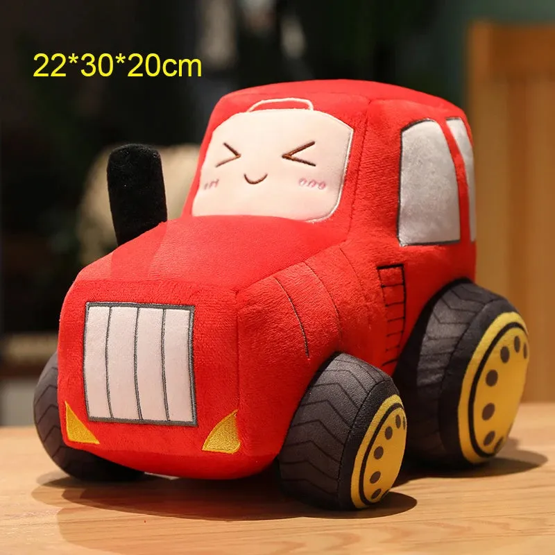Kawaii Tractor Peluche Toys Lovely Simulation Car Plush Dolls Stuffed Soft Cartoon Tractor Pillow Boys Creative Birthday Gift