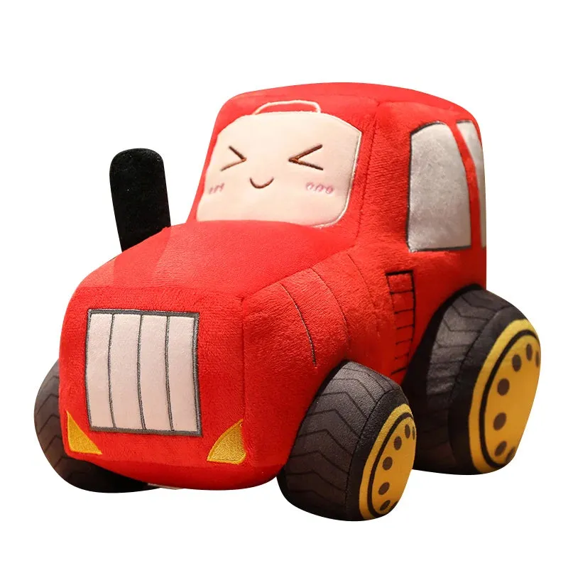 Kawaii Tractor Peluche Toys Lovely Simulation Car Plush Dolls Stuffed Soft Cartoon Tractor Pillow Boys Creative Birthday Gift