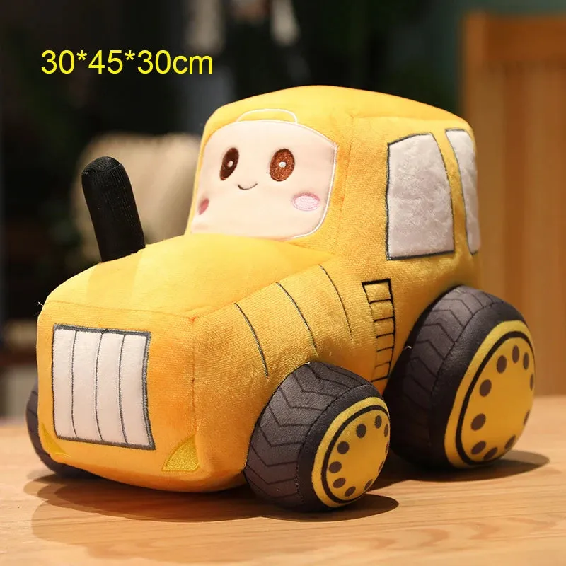 Kawaii Tractor Peluche Toys Lovely Simulation Car Plush Dolls Stuffed Soft Cartoon Tractor Pillow Boys Creative Birthday Gift
