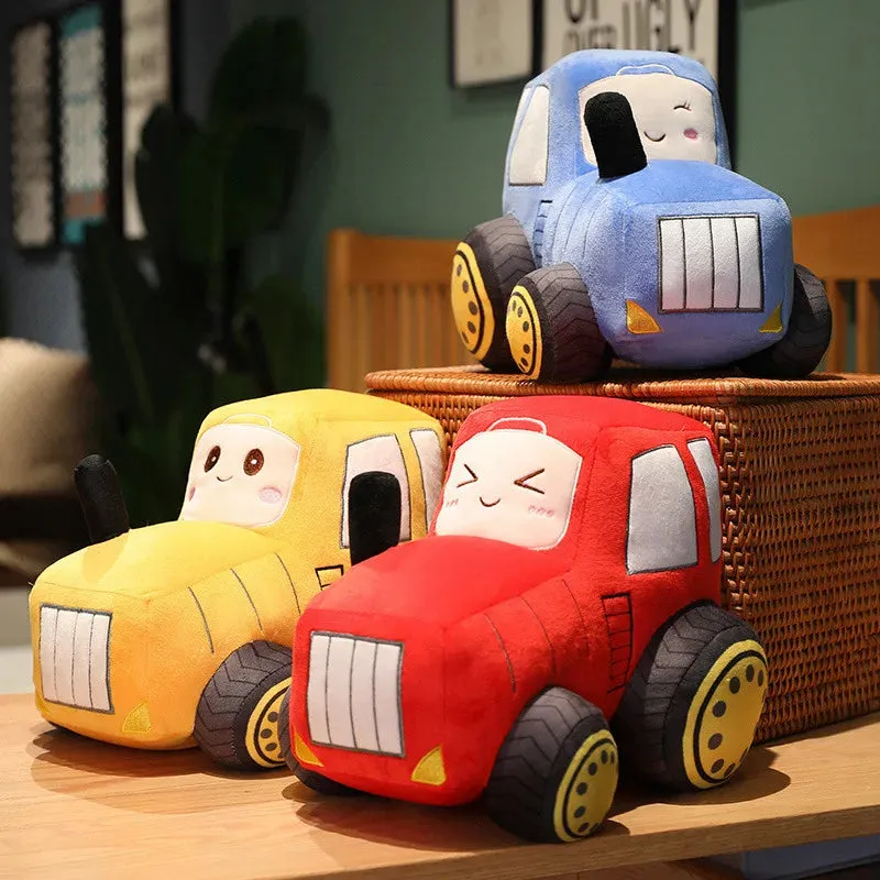 Kawaii Tractor Peluche Toys Lovely Simulation Car Plush Dolls Stuffed Soft Cartoon Tractor Pillow Boys Creative Birthday Gift