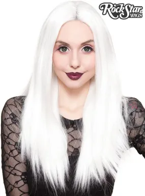 Lace Front 24" Long White Womens Fashion Wig