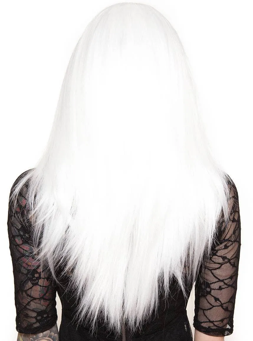 Lace Front 24" Long White Womens Fashion Wig