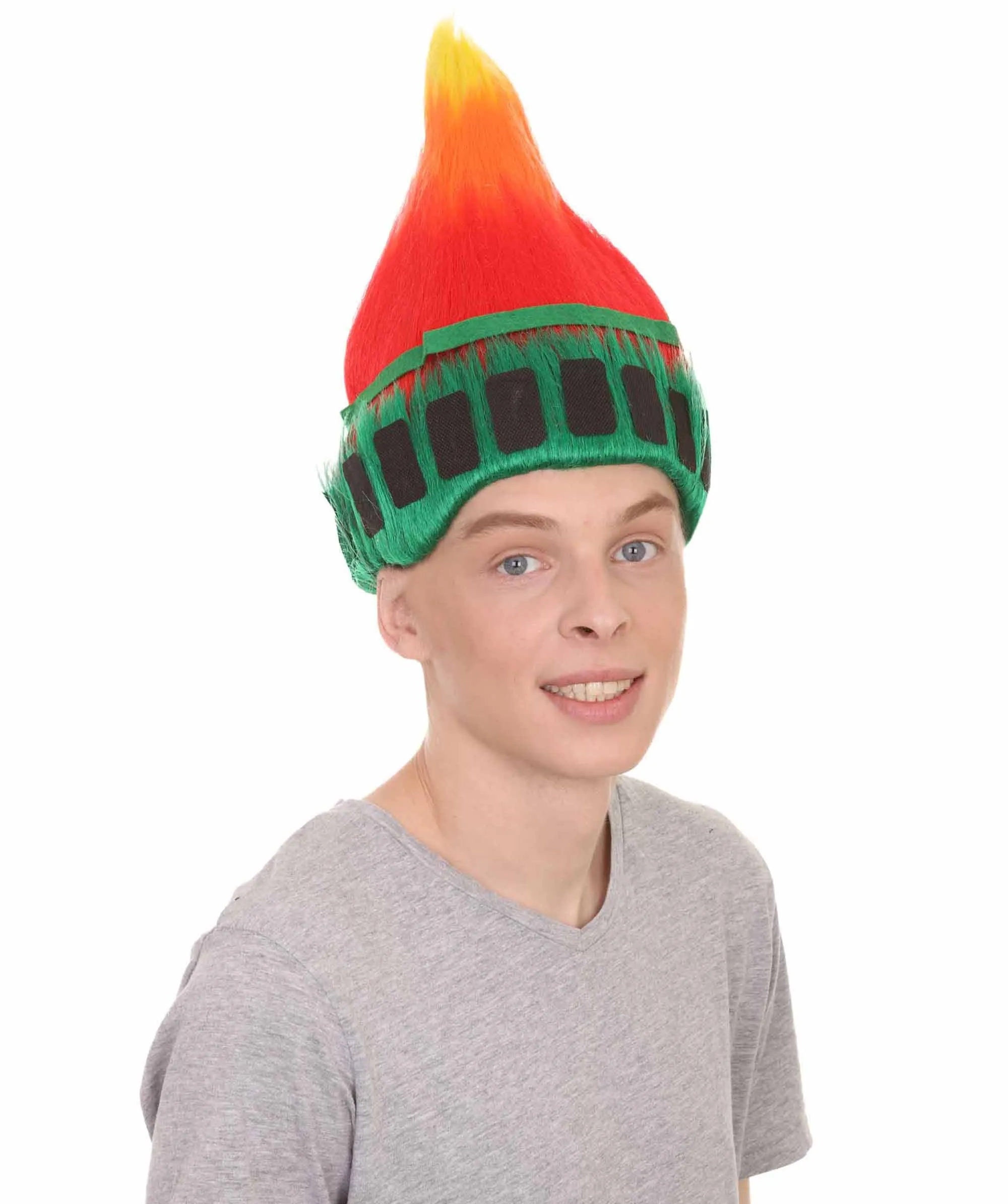 Liberty Torch Wig | Red Orange Green Fun Unisex Wig | Premium Breathable Capless Cap
