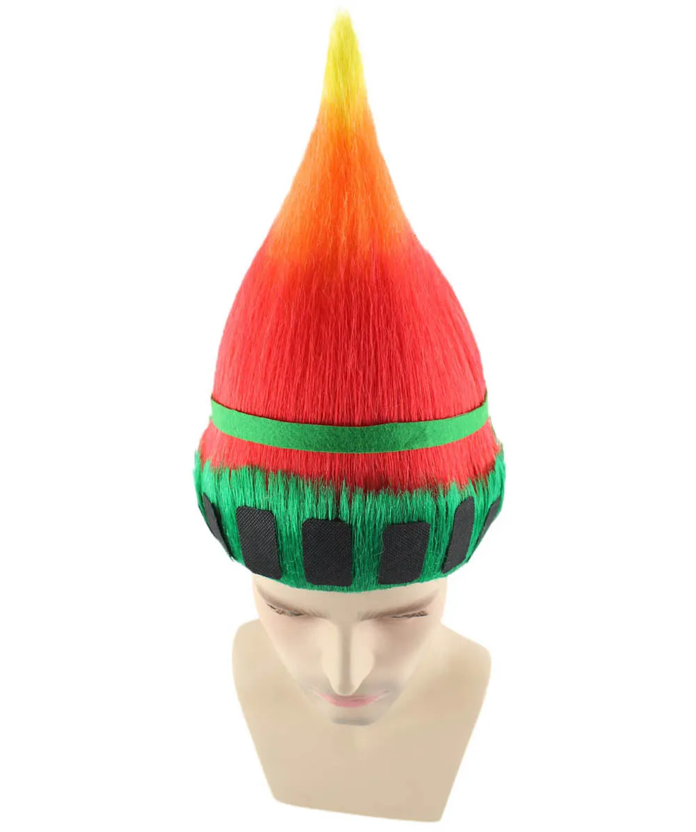 Liberty Torch Wig | Red Orange Green Fun Unisex Wig | Premium Breathable Capless Cap