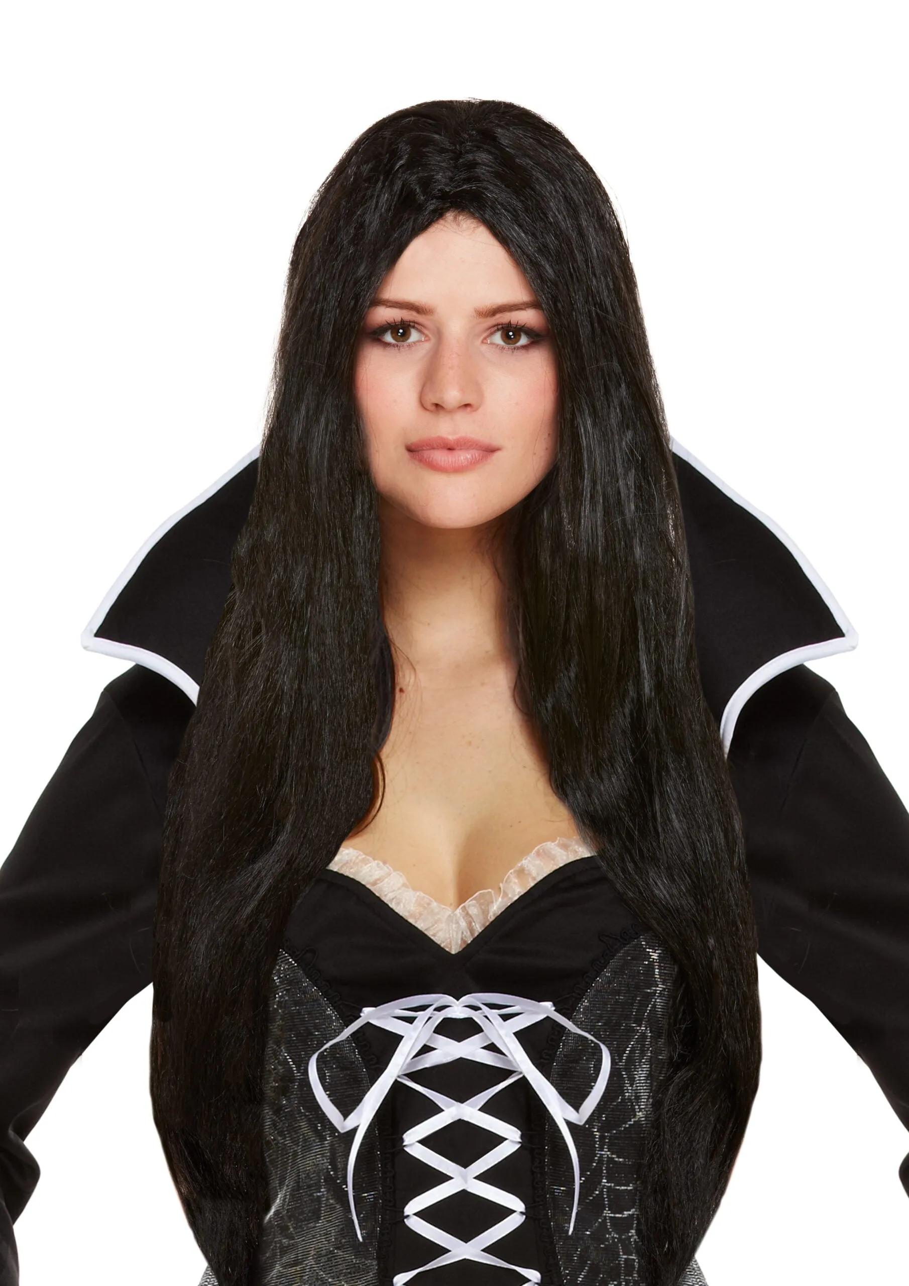 Long Black Witch Wig 65cm
