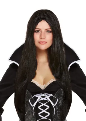 Long Black Witch Wig 65cm