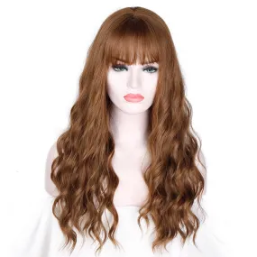 Long Brown Ombre Synthetic Wigs  Natural Hair Heat Resistant African American Hair