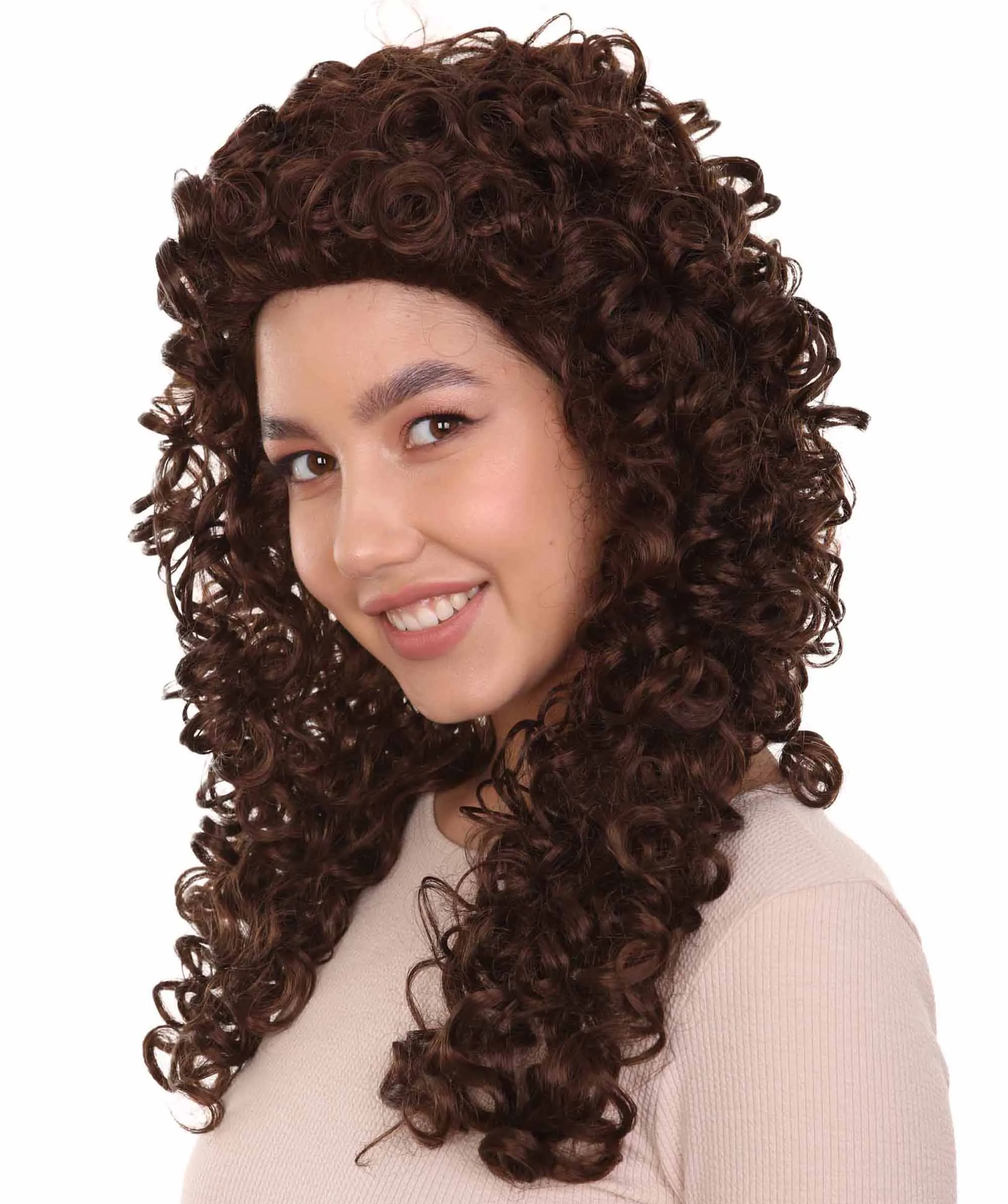 Long Curly Babe Doll Womens Wig , Dramatical Cosplay Halloween Wig , Premium Breathable Capless Cap