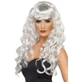 Long Curly White Wig