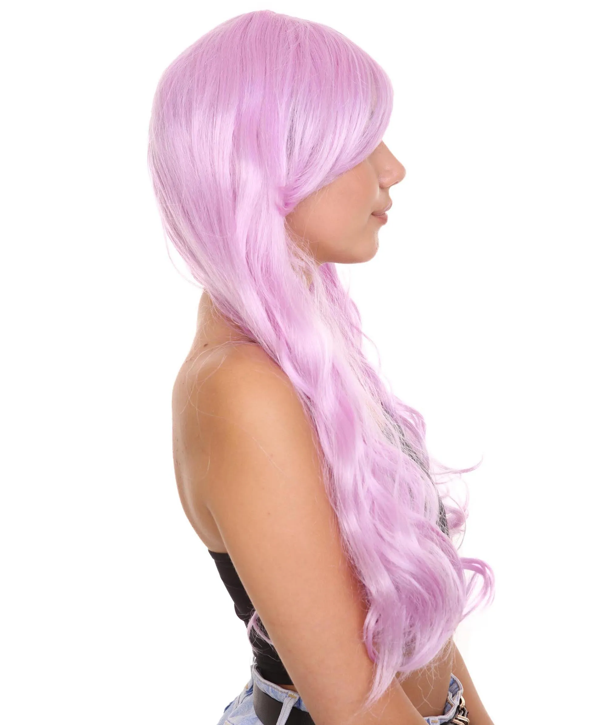 Long Curly Wig | Women's Purple Wig | Premium Breathable Capless Cap