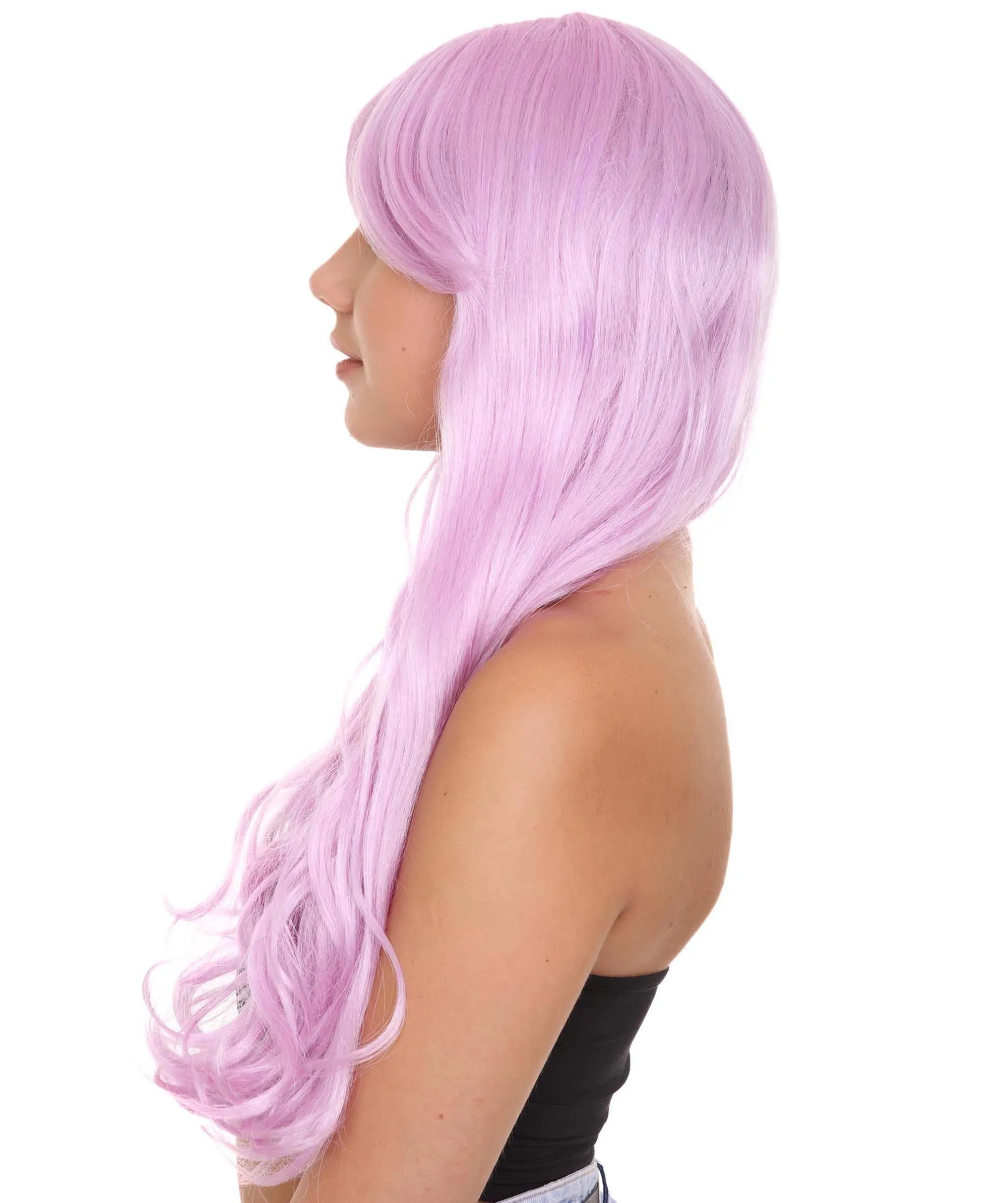 Long Curly Wig | Women's Purple Wig | Premium Breathable Capless Cap