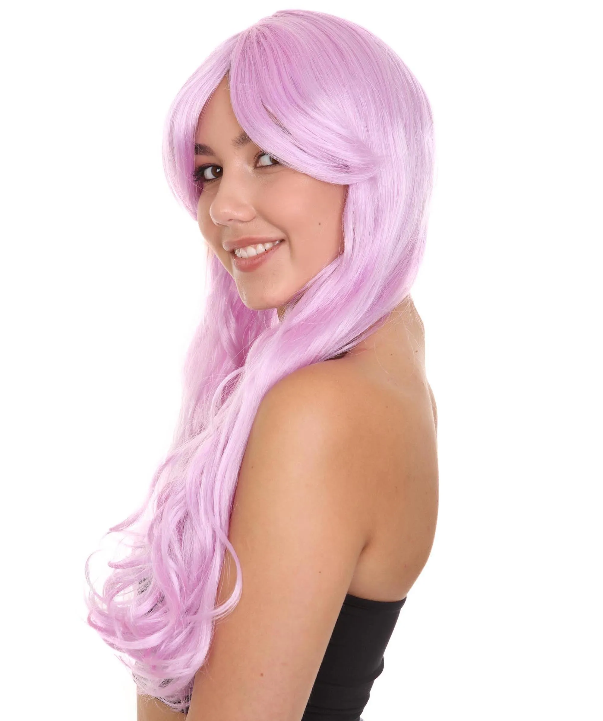Long Curly Wig | Women's Purple Wig | Premium Breathable Capless Cap