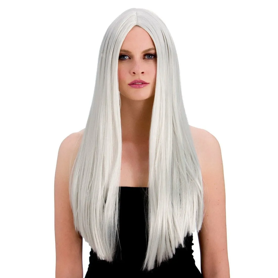 Long silver Classic Party Wig Fancy Dress Halloween