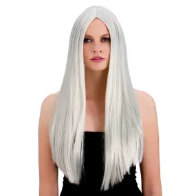 Long silver Classic Party Wig Fancy Dress Halloween