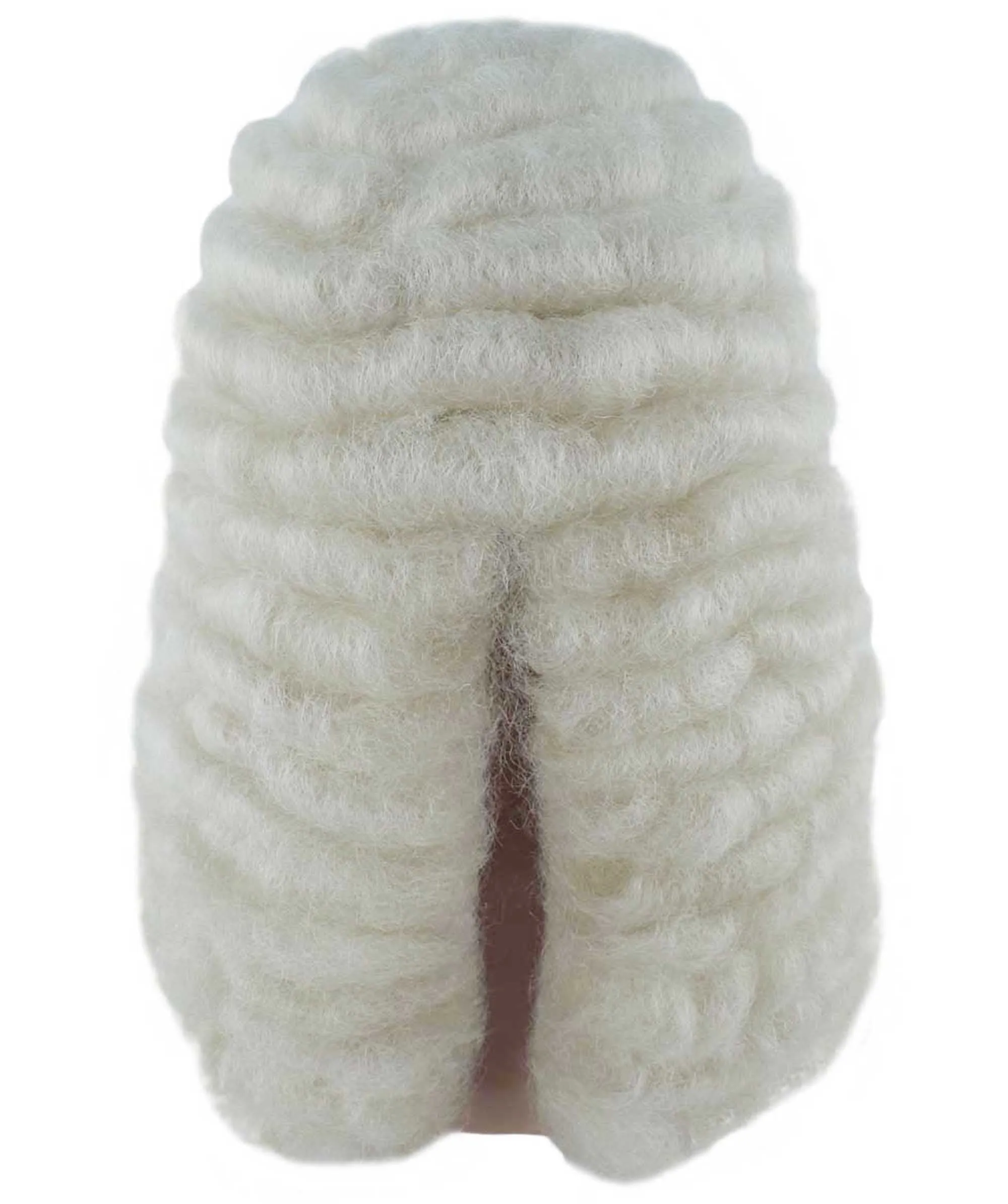 Men Colonial Judge Wavy curly Long White Wig | Premium Breathable Capless Cap