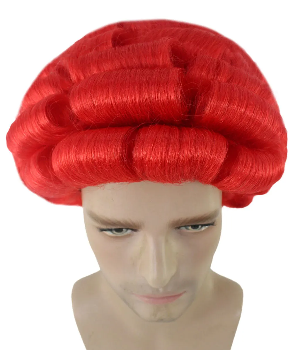 Men Curly Rockstar Wig Red | Premium Breathable Capless Cap