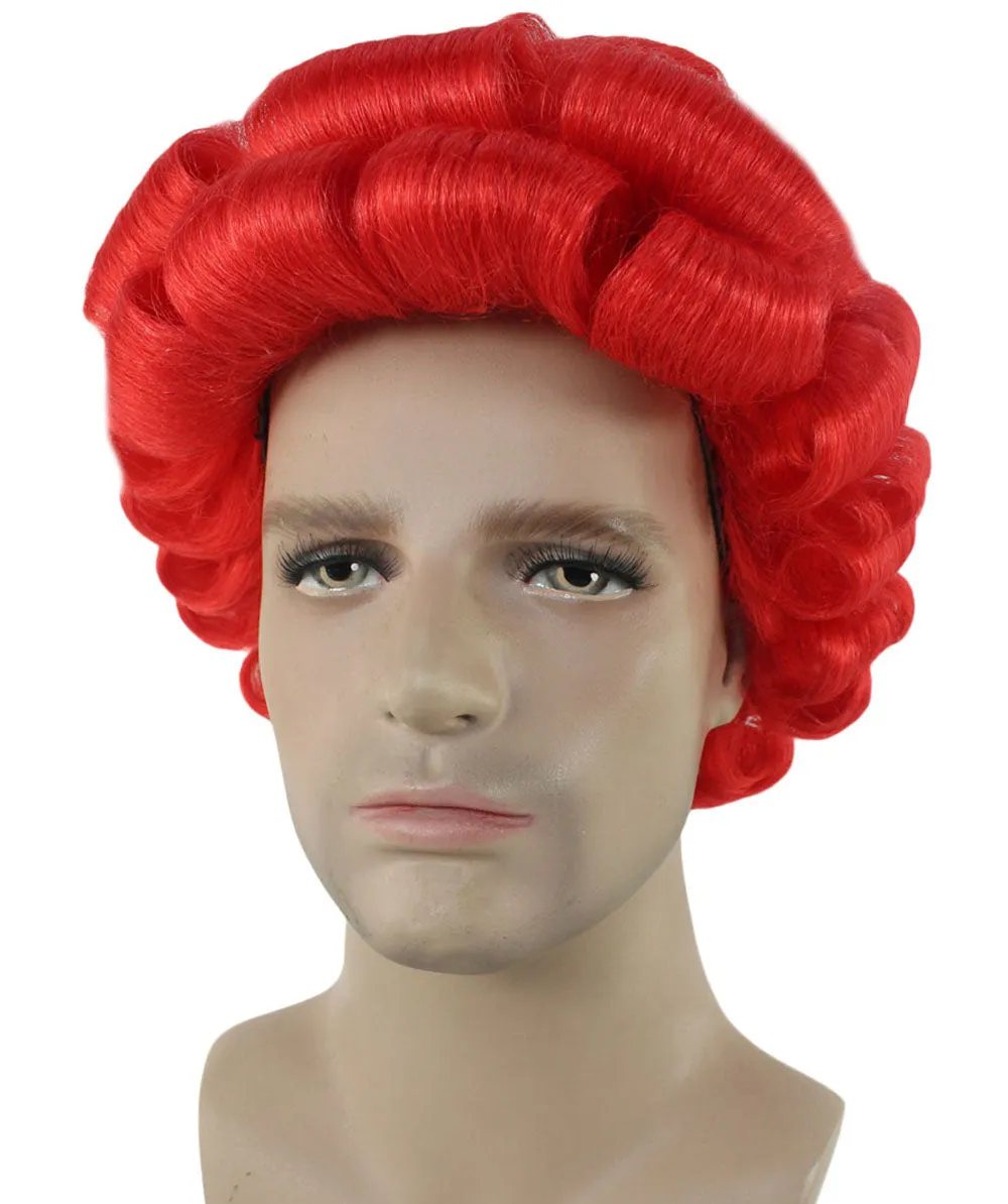 Men Curly Rockstar Wig Red | Premium Breathable Capless Cap