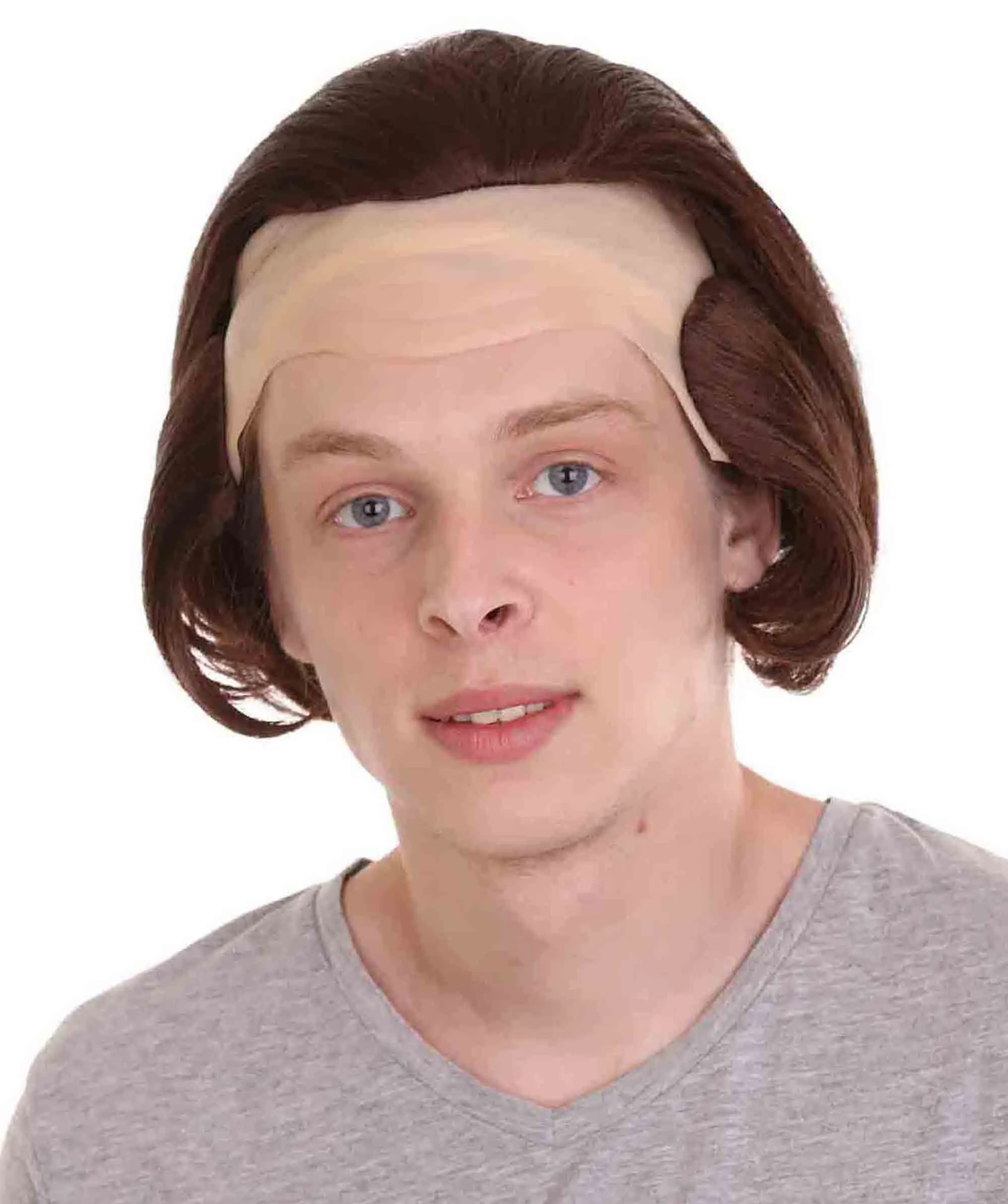 Men Half Bald Wig Brown Cosplay Halloween Wig