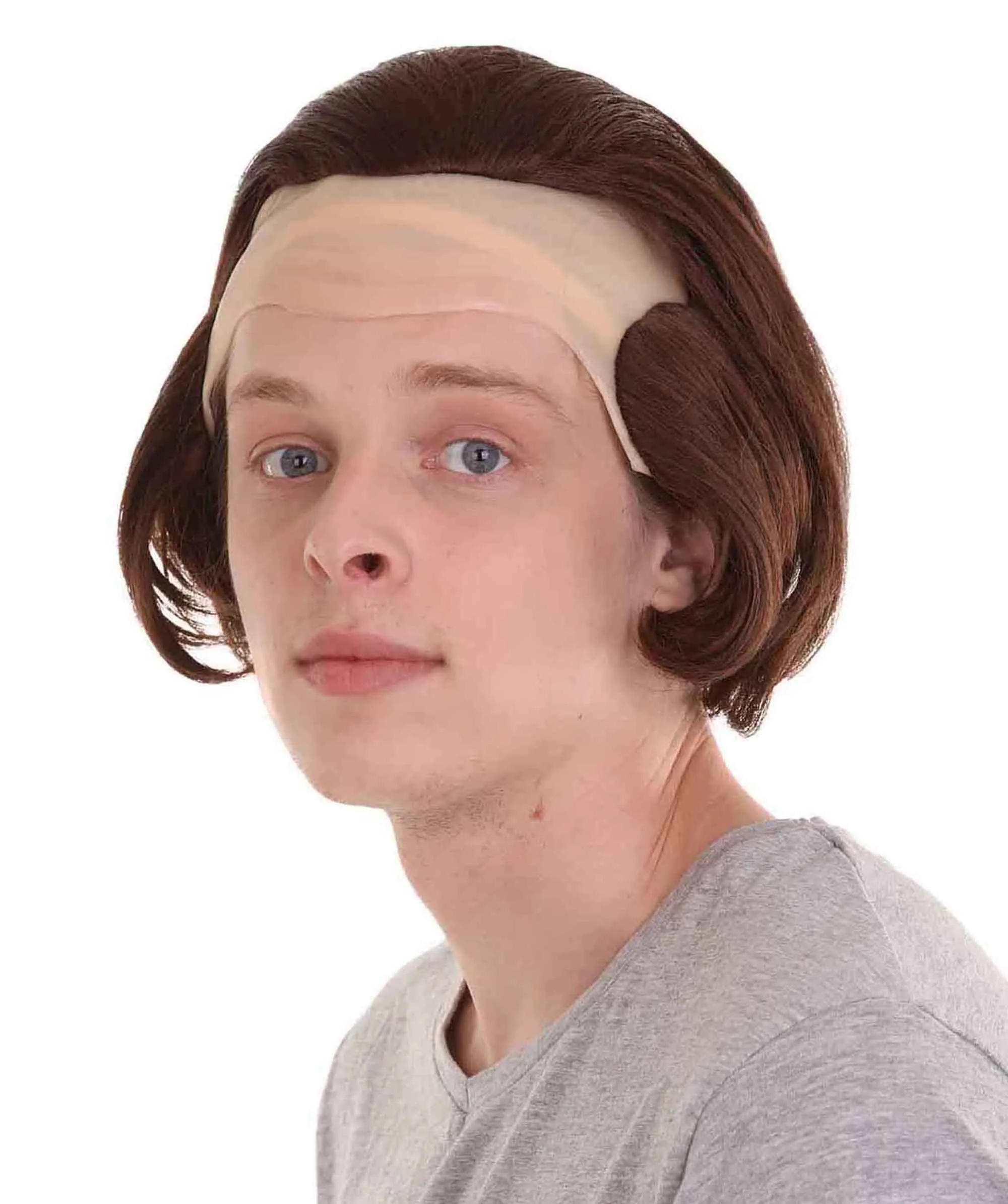 Men Half Bald Wig Brown Cosplay Halloween Wig