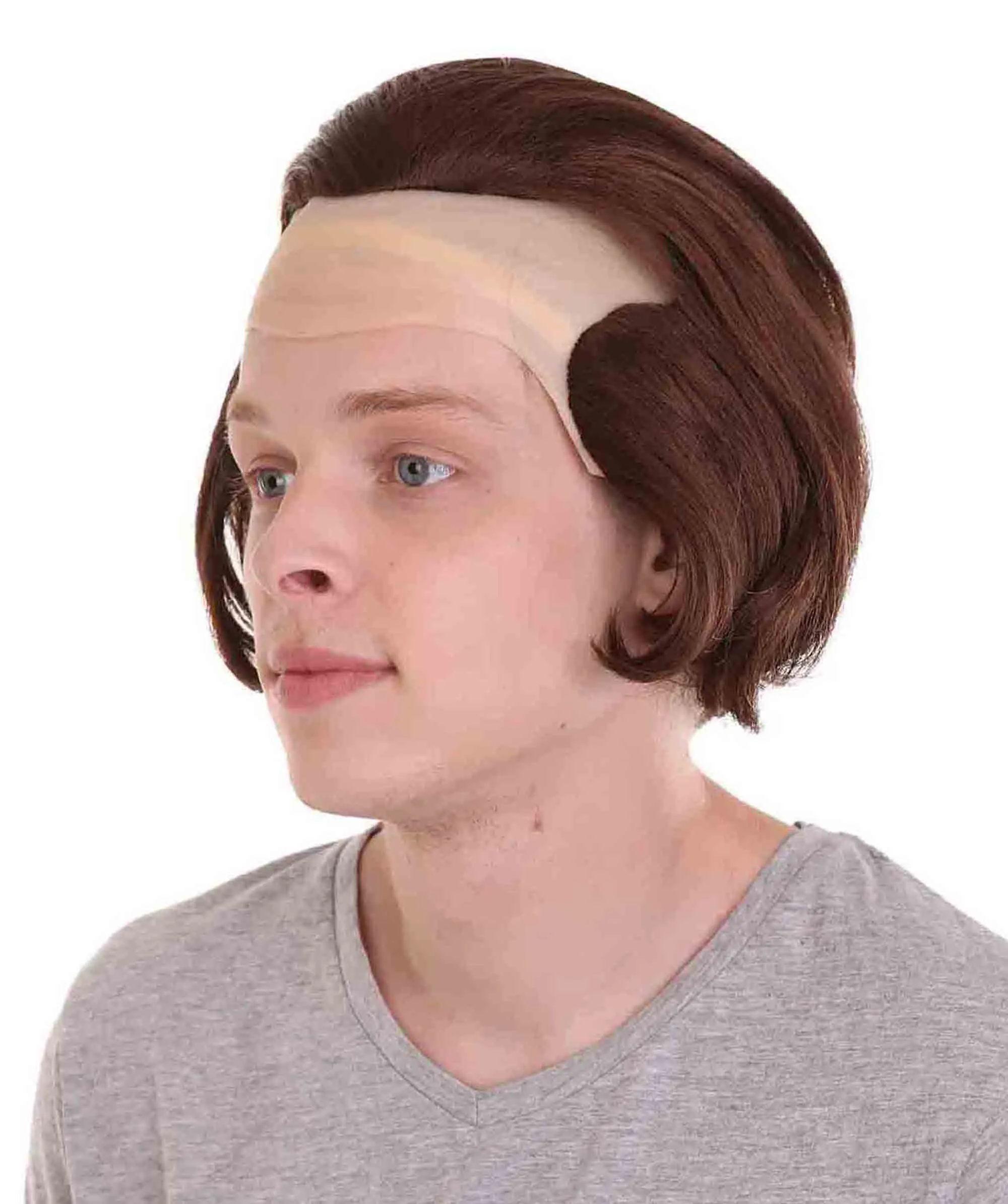 Men Half Bald Wig Brown Cosplay Halloween Wig