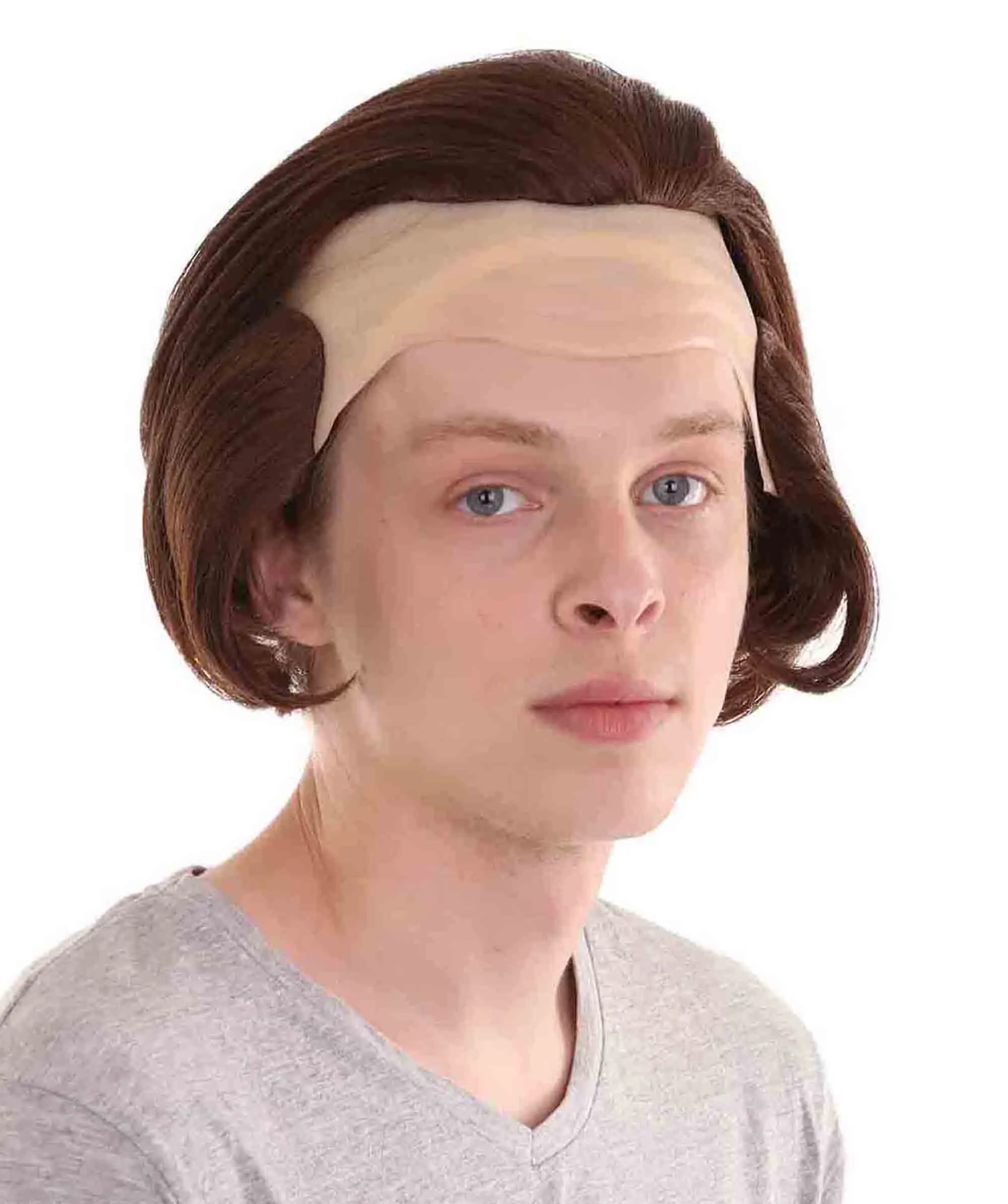 Men Half Bald Wig Brown Cosplay Halloween Wig