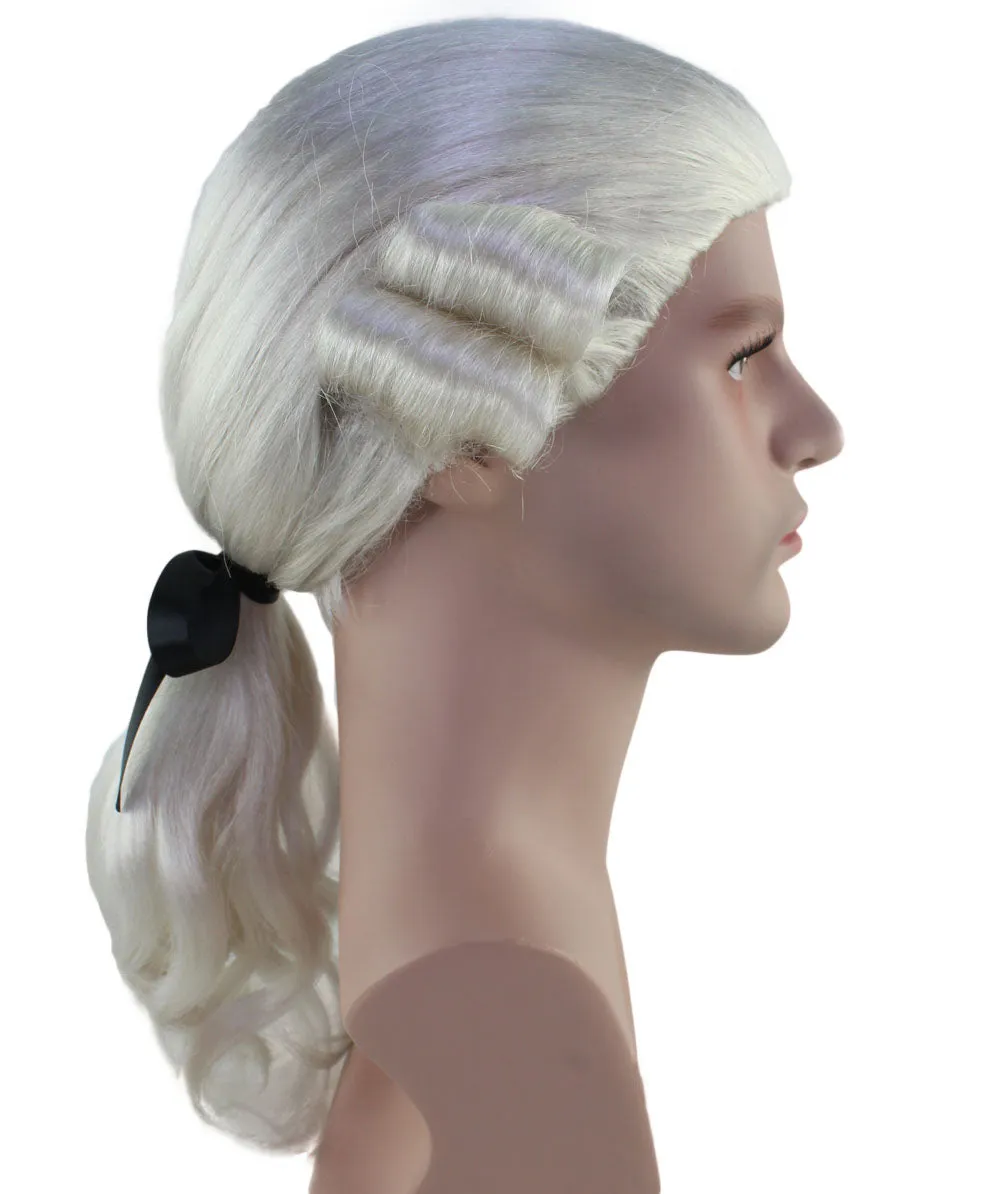Mens Colonial Judge Historical White Wigs | Premium Breathable Capless Cap
