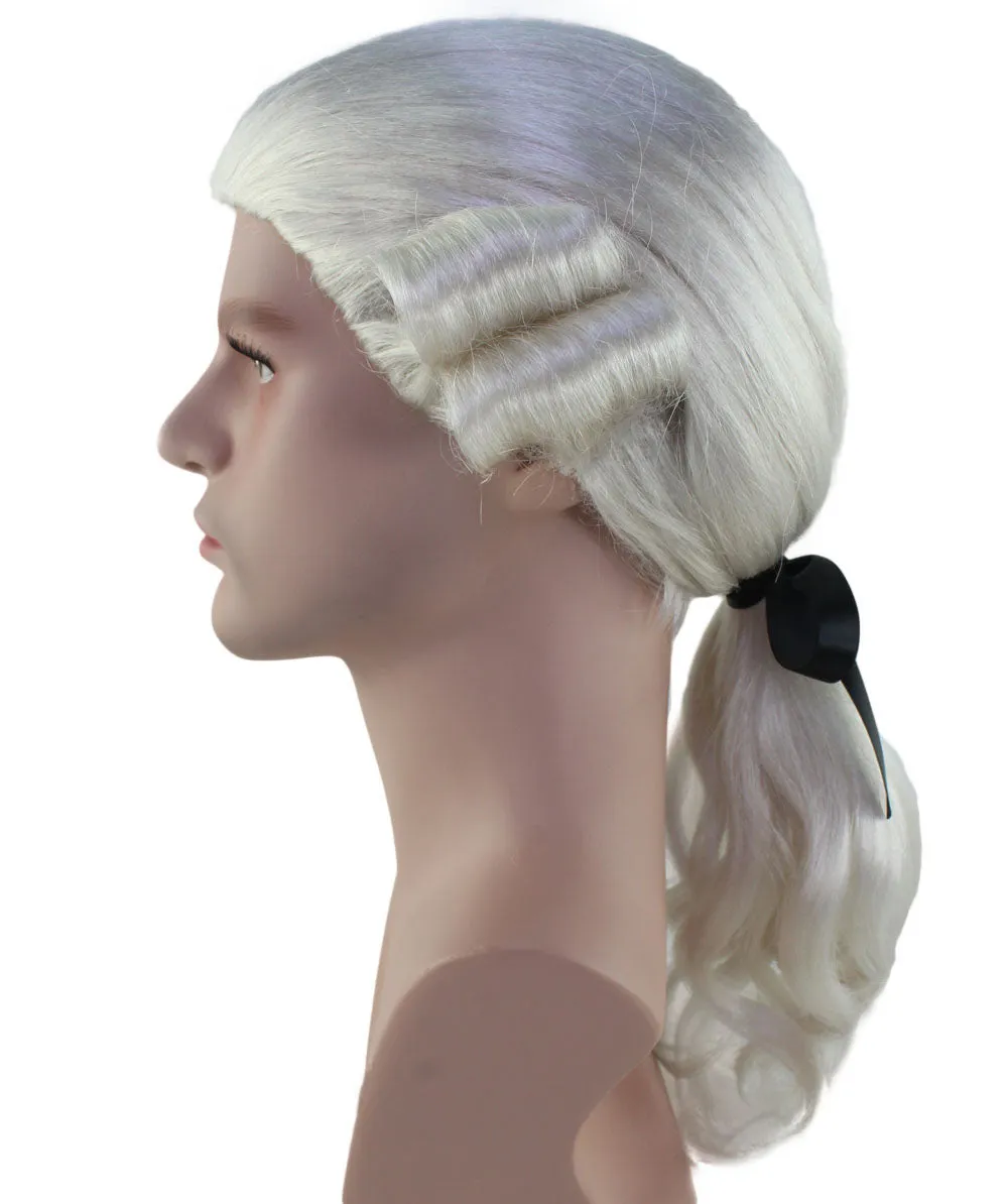 Mens Colonial Judge Historical White Wigs | Premium Breathable Capless Cap