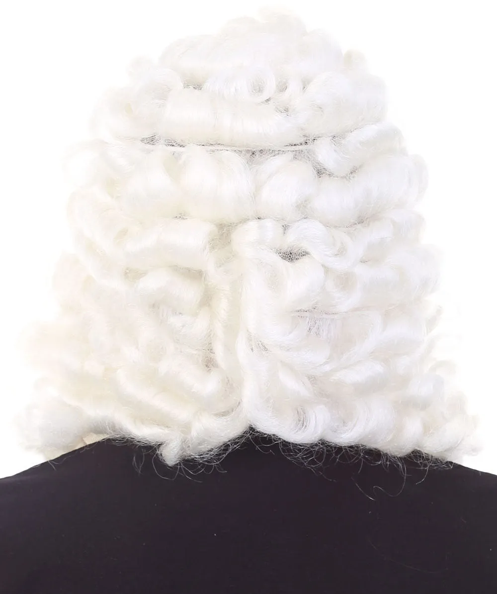 Mens Colonial Judge Wigs | White Historical Wigs