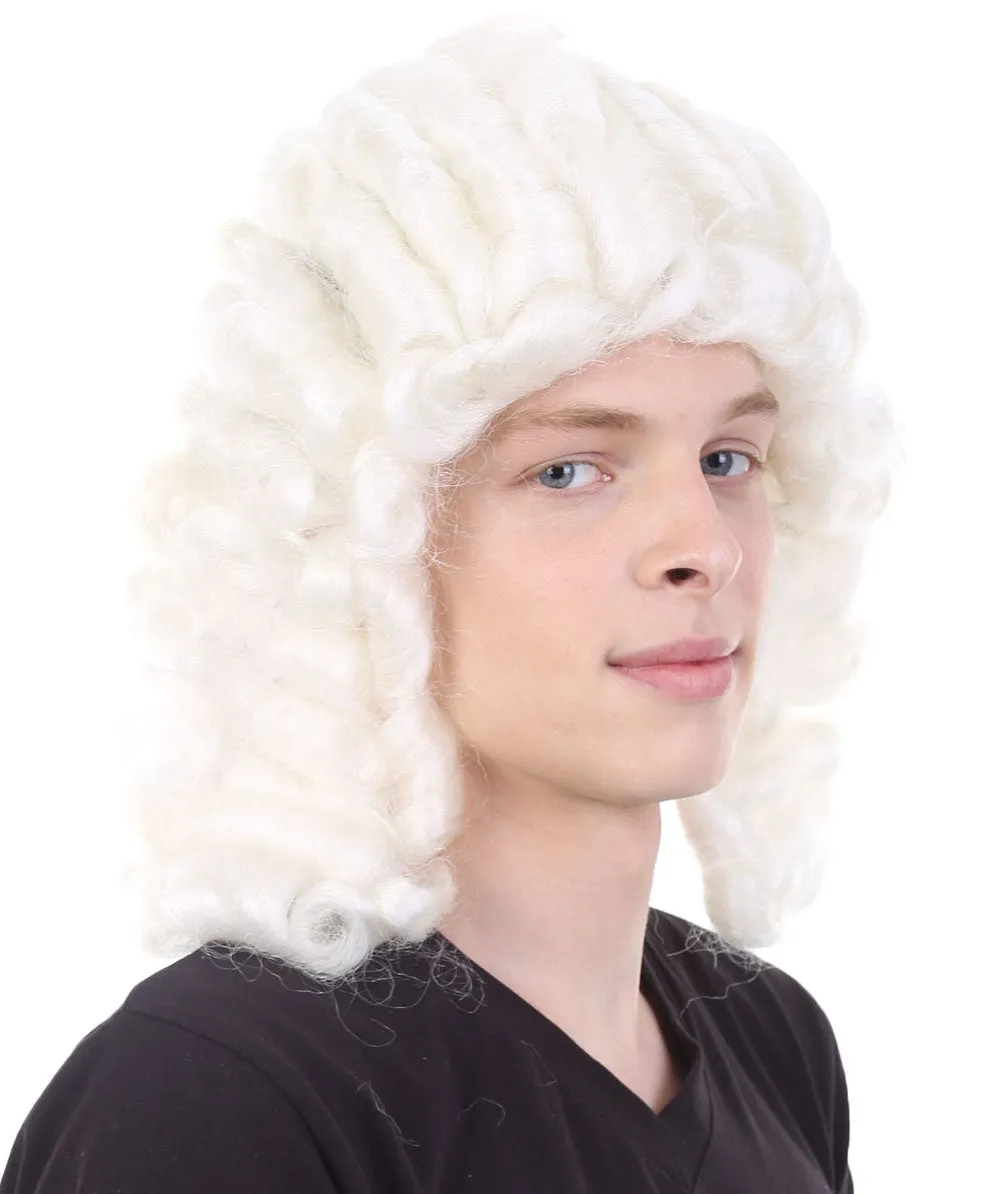 Mens Colonial Judge Wigs | White Historical Wigs