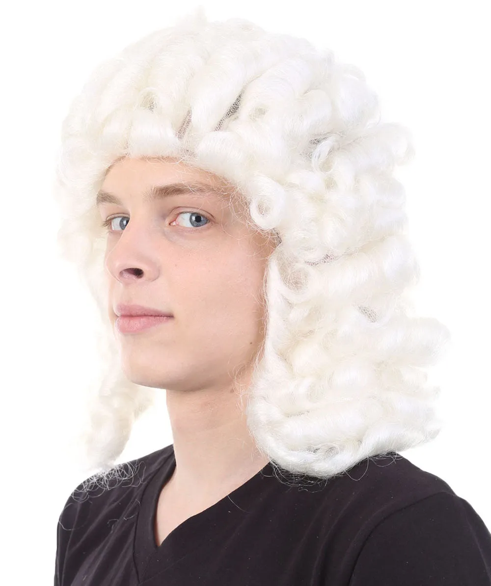 Mens Colonial Judge Wigs | White Historical Wigs