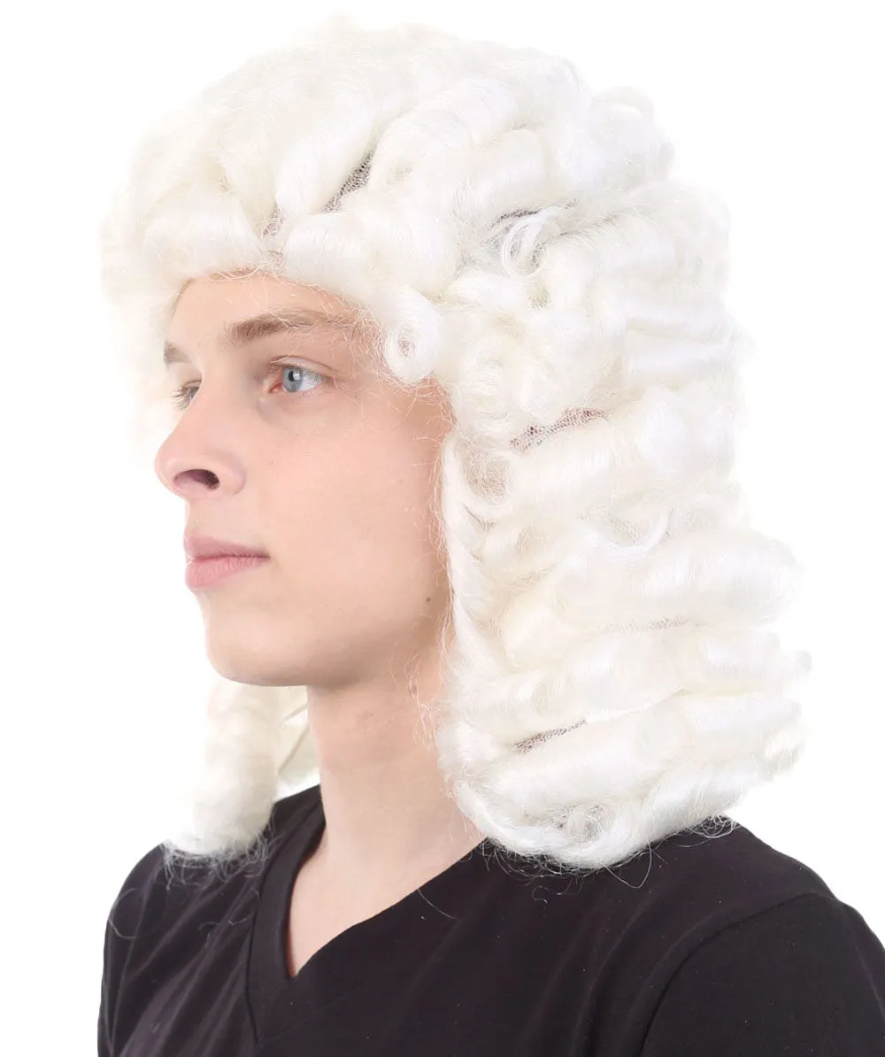 Mens Colonial Judge Wigs | White Historical Wigs