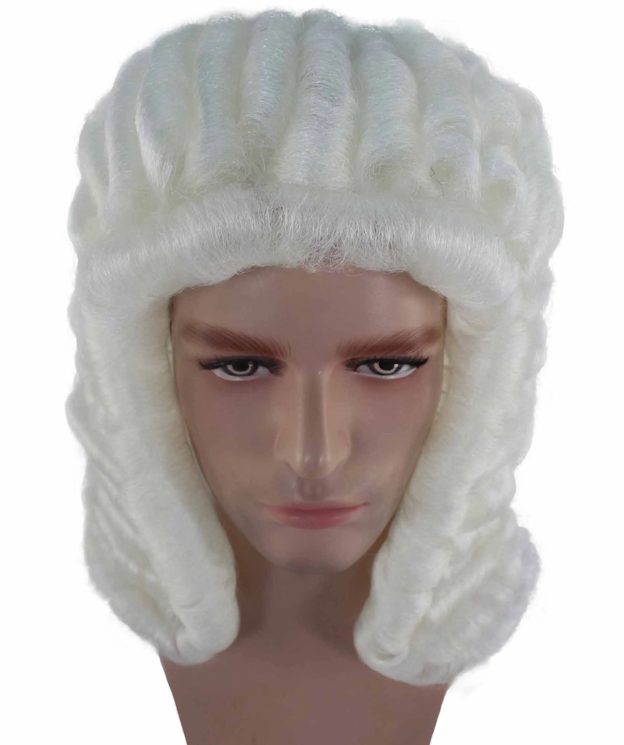 Mens Colonial Judge Wigs | White Historical Wigs