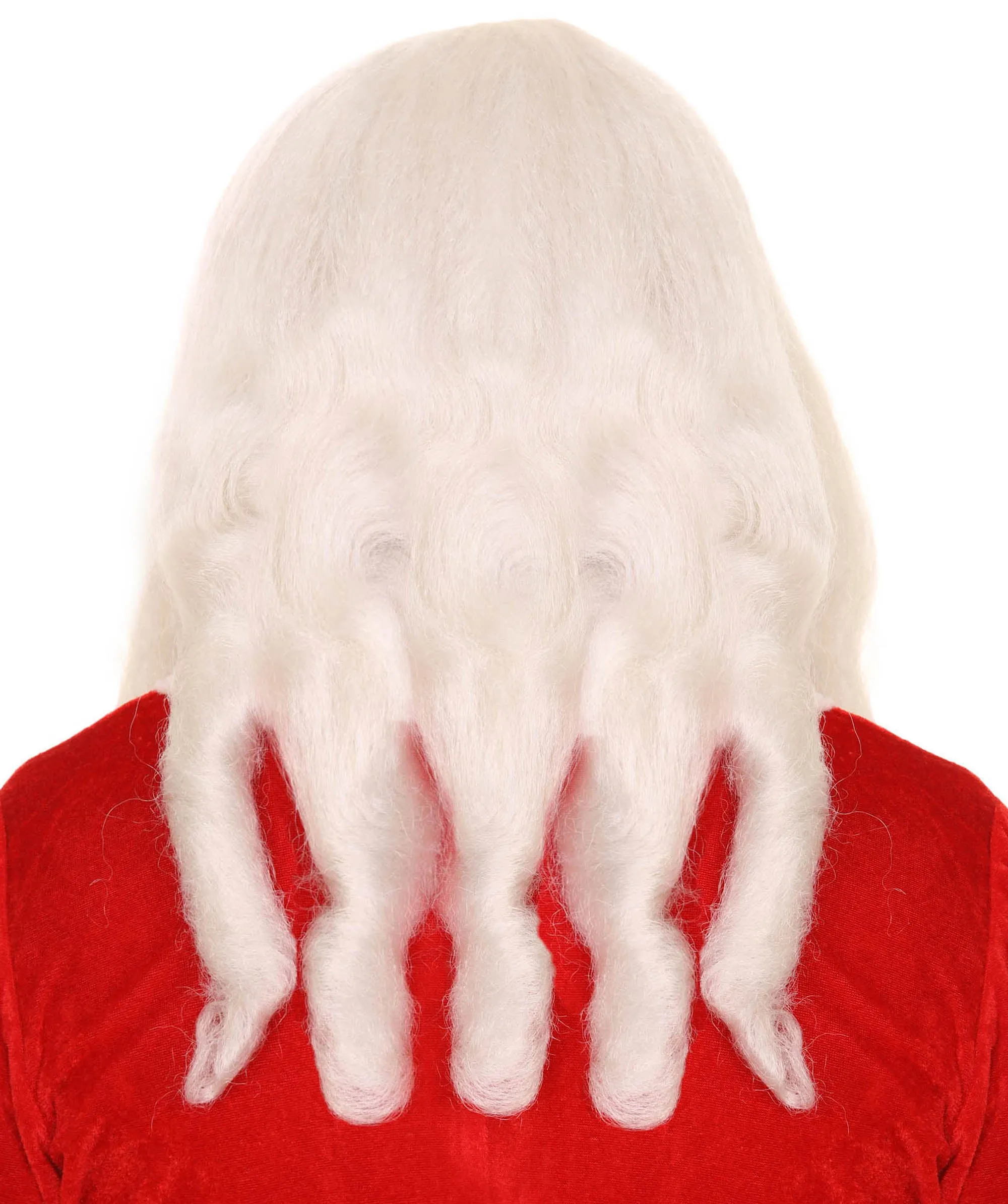 Men's Santa Claus Long Wig and Beard Set | White Merry Christmas Costume | Premium Breathable Capless Cap