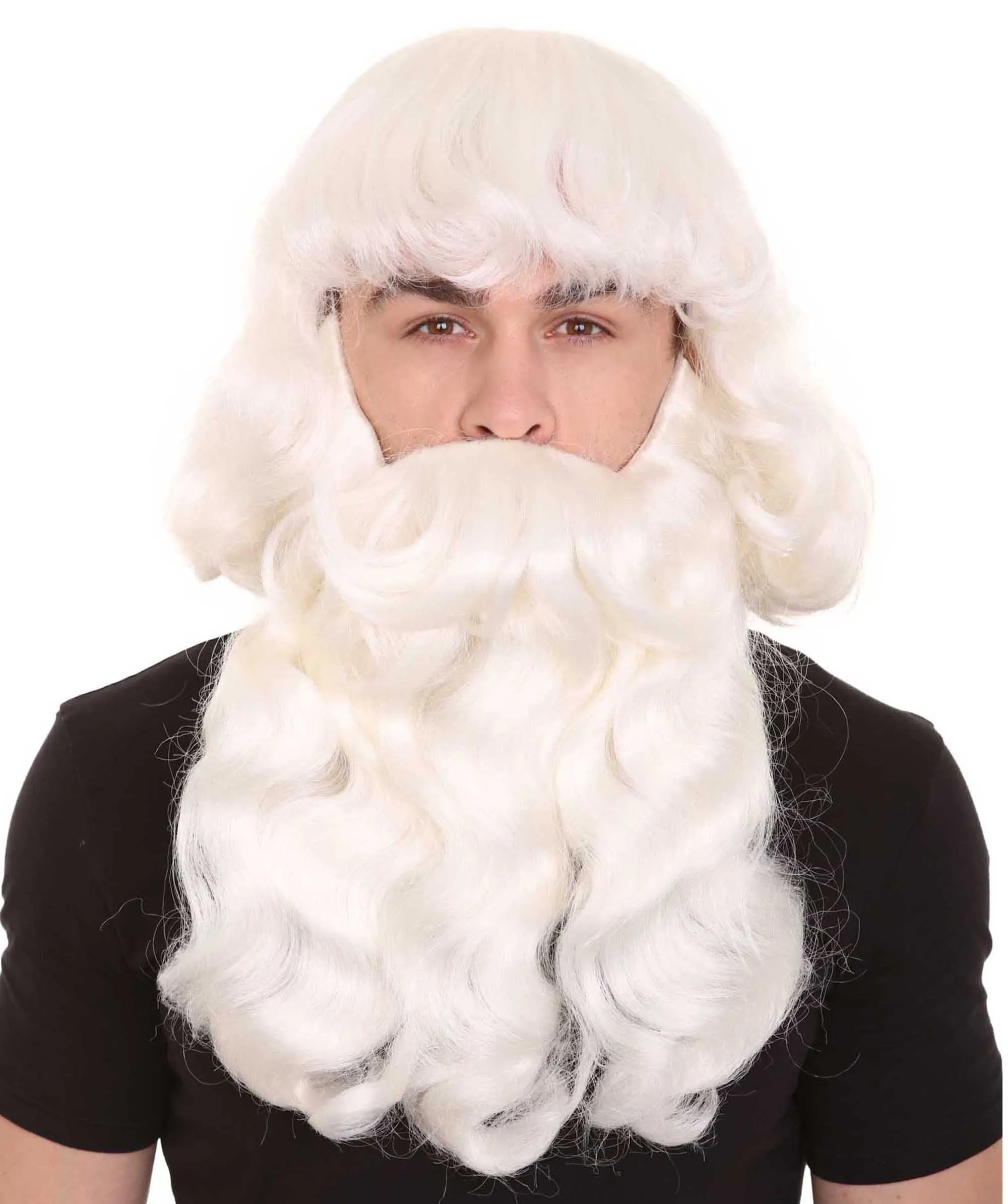 Men's Santa Wig & Beard | Cosplay Halloween Wigs | Premium Breathable Capless Cap