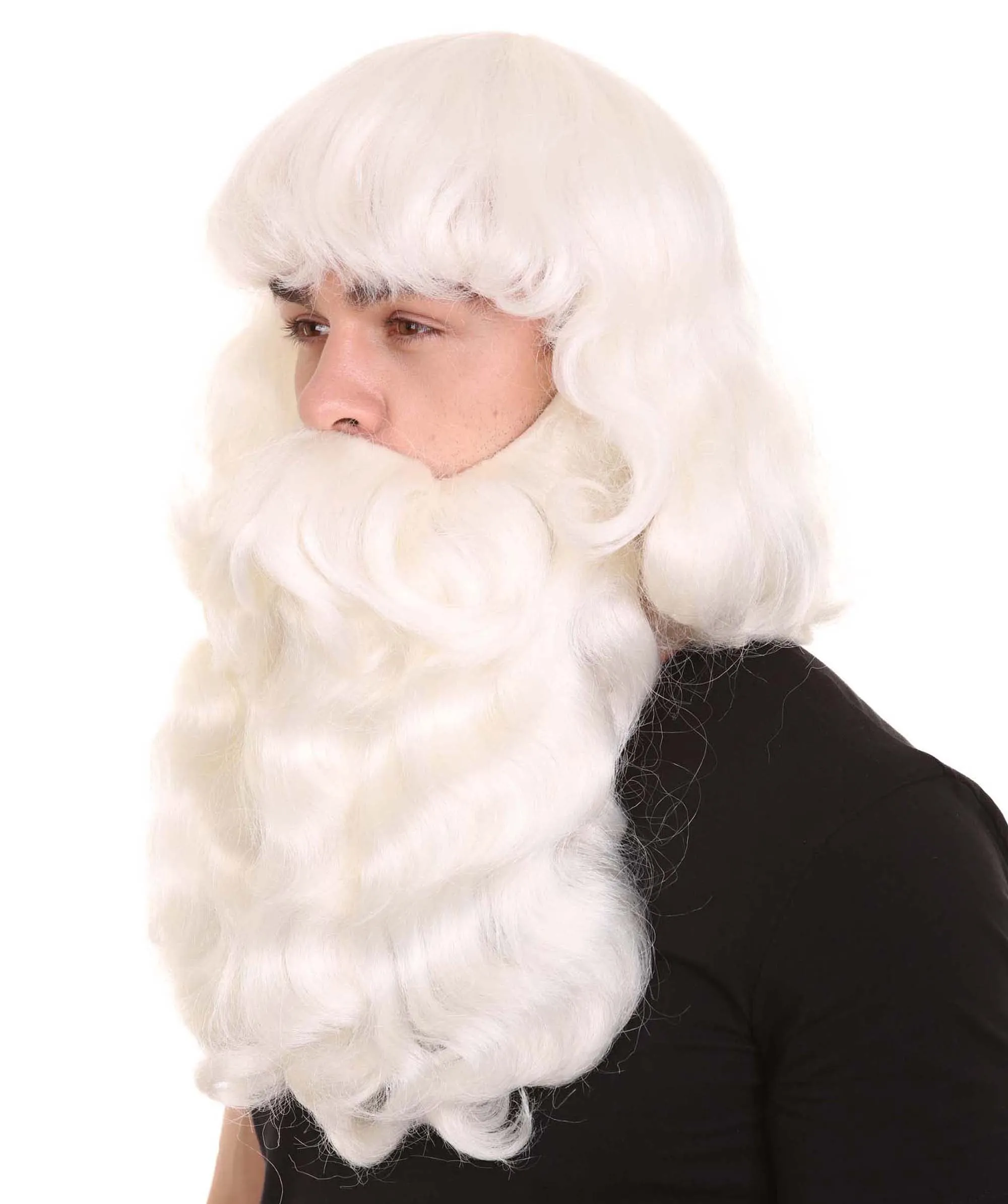 Men's Santa Wig & Beard | Cosplay Halloween Wigs | Premium Breathable Capless Cap