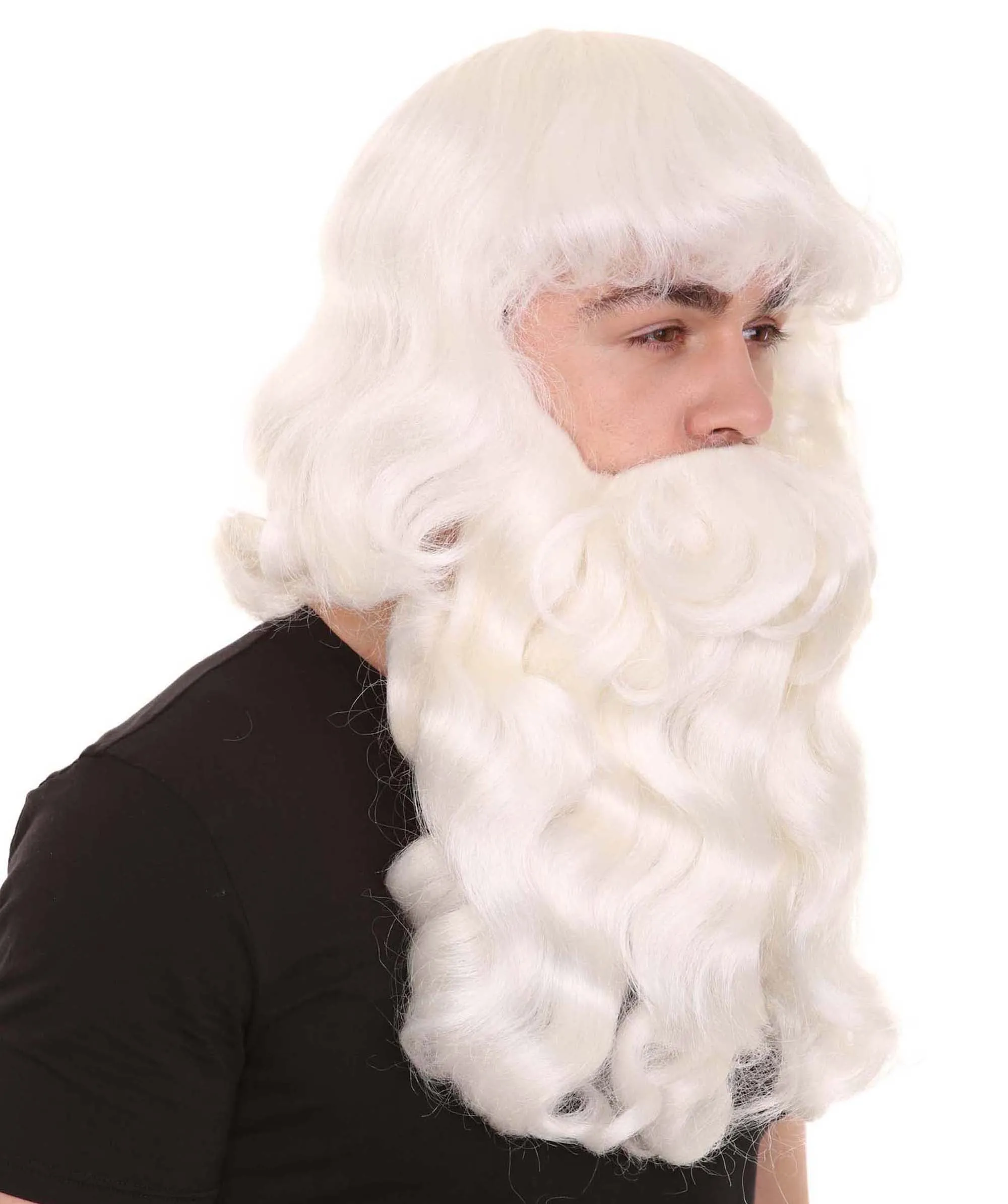 Men's Santa Wig & Beard | Cosplay Halloween Wigs | Premium Breathable Capless Cap