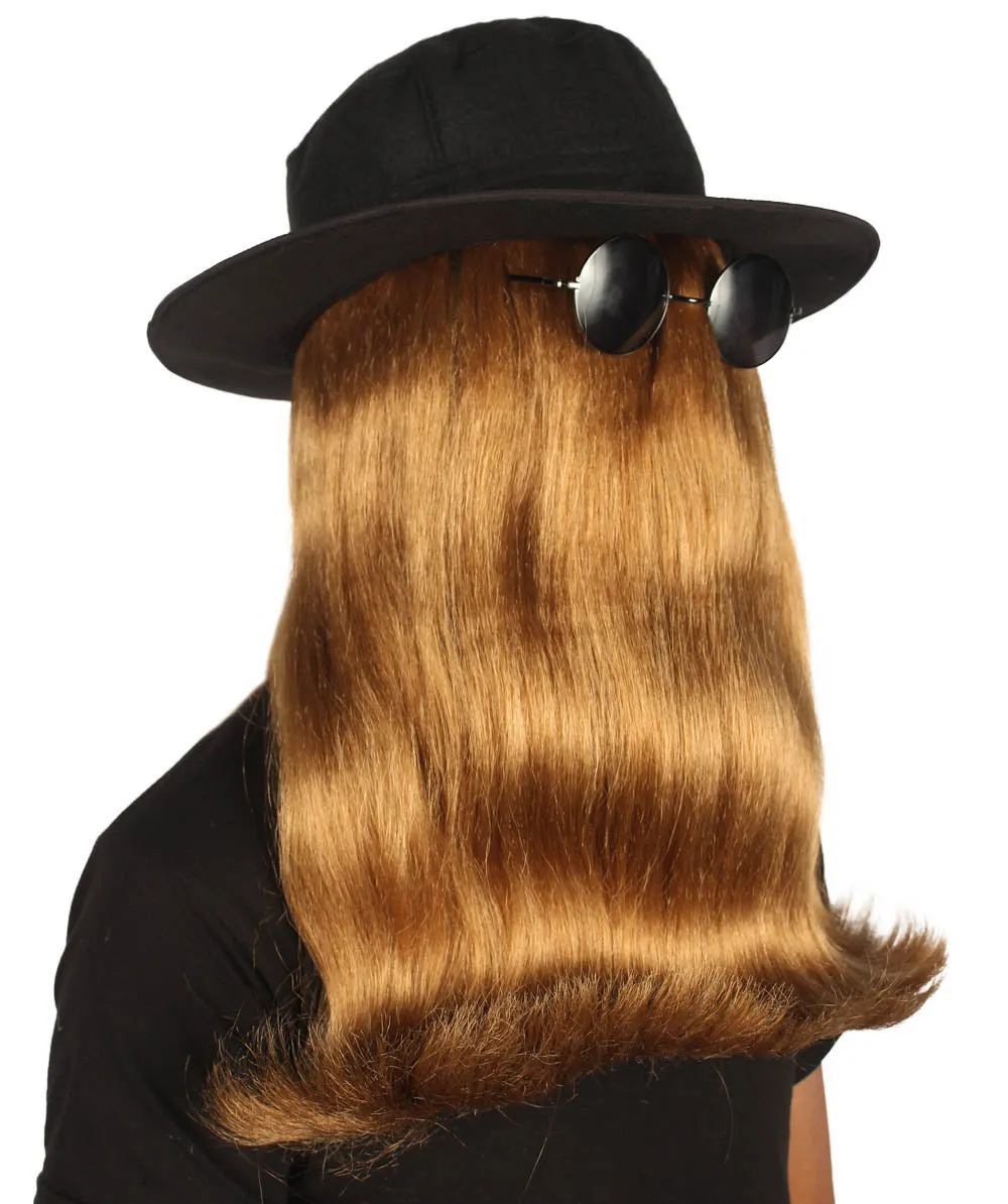 Men's Shoulder Length Straight Creature Wig | Brown Cosplay Halloween Wigs | Premium Breathable Capless Cap