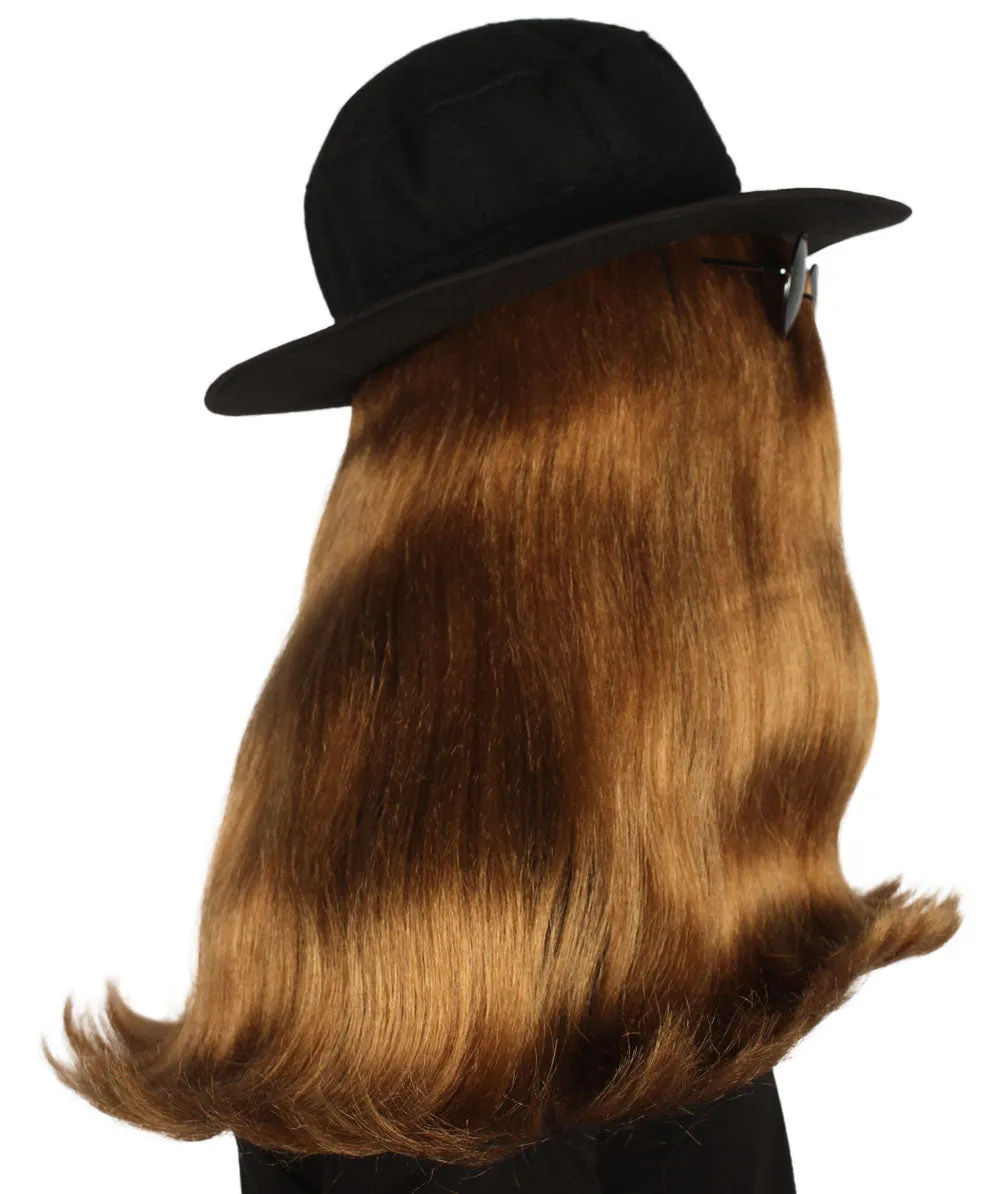 Men's Shoulder Length Straight Creature Wig | Brown Cosplay Halloween Wigs | Premium Breathable Capless Cap
