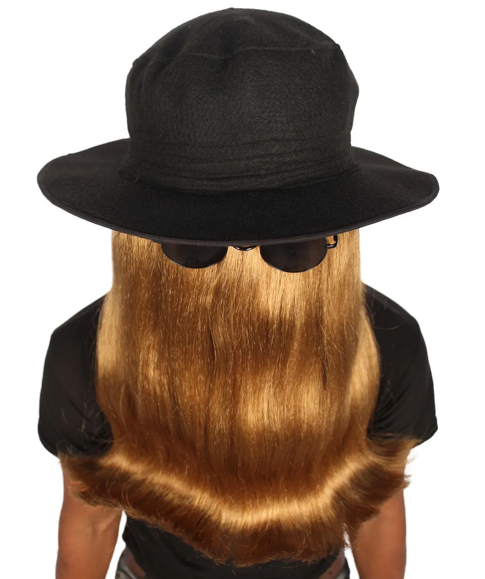 Men's Shoulder Length Straight Creature Wig | Brown Cosplay Halloween Wigs | Premium Breathable Capless Cap