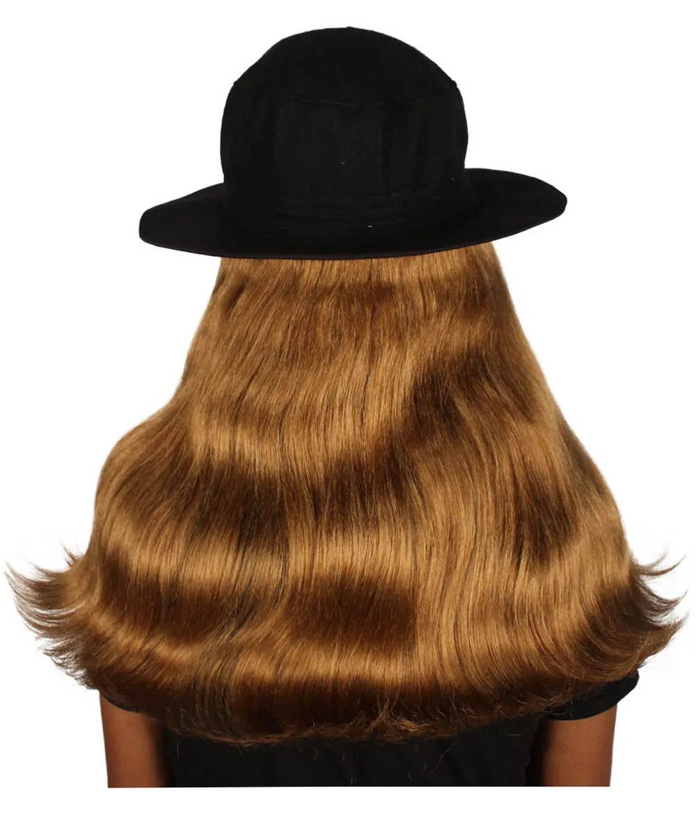 Men's Shoulder Length Straight Creature Wig | Brown Cosplay Halloween Wigs | Premium Breathable Capless Cap