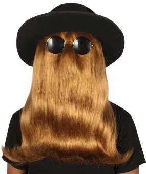 Men's Shoulder Length Straight Creature Wig | Brown Cosplay Halloween Wigs | Premium Breathable Capless Cap