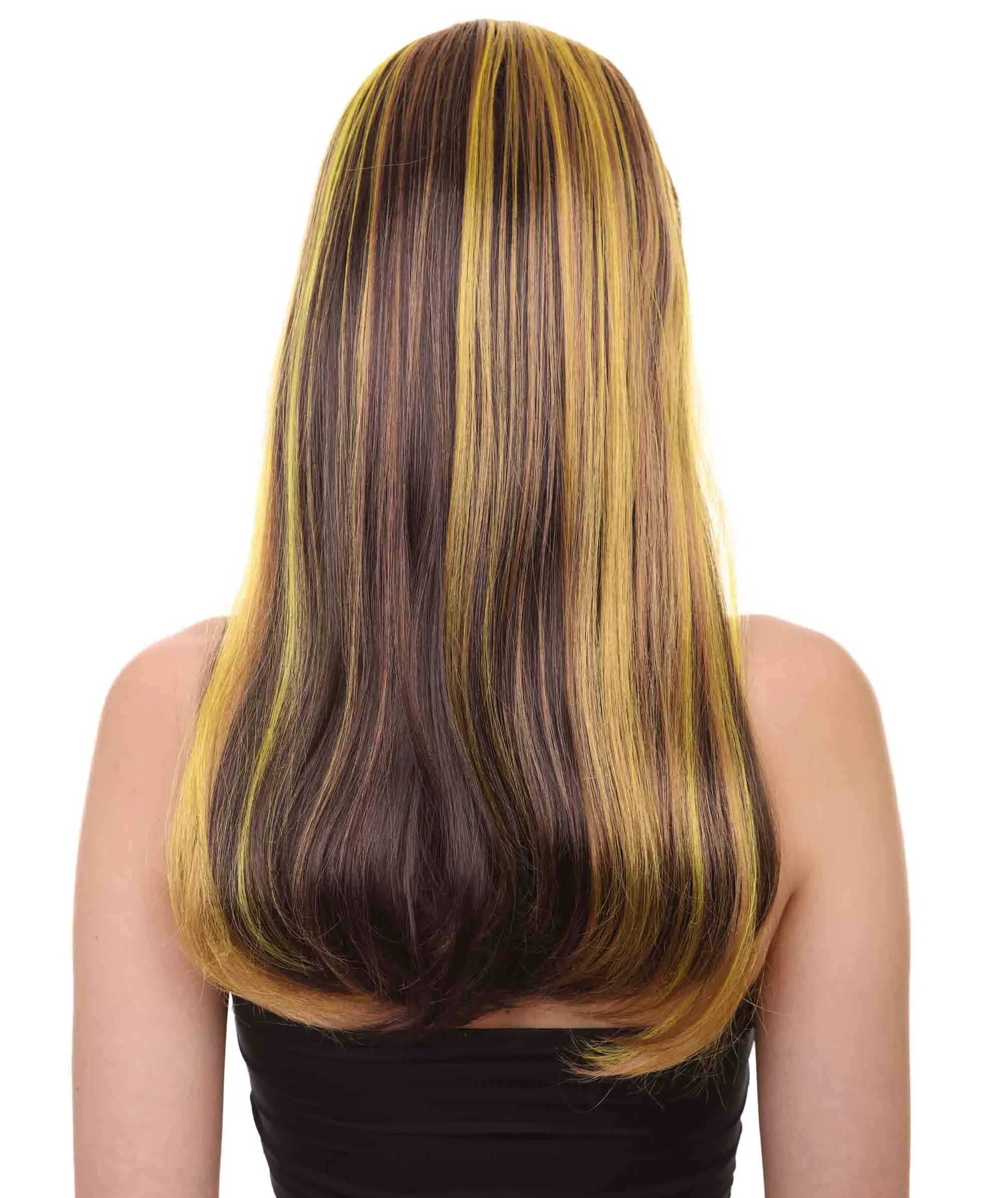 Monster Womens Wig | Neon Yellow & Black Cosplay Halloween Wig | Premium Breathable Capless Cap