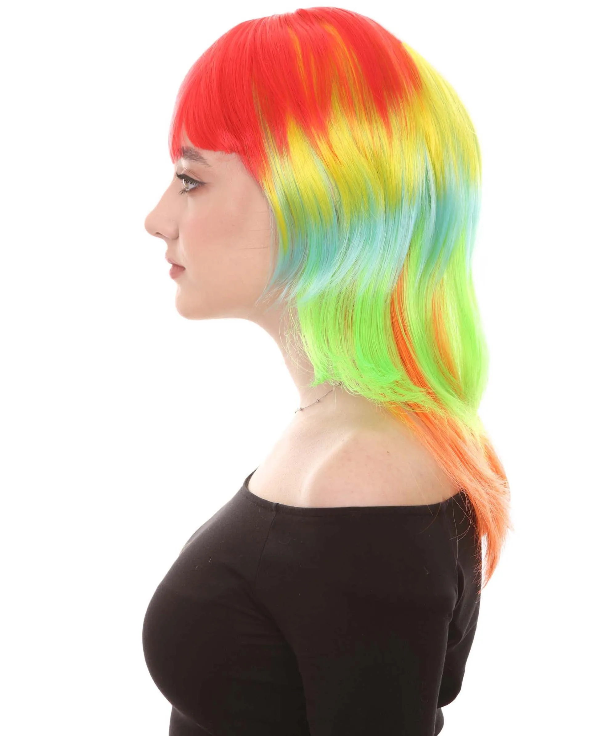 Multicolor Womens Wig | Party Ready Fancy Cosplay Halloween Wig | Premium Breathable Capless Cap