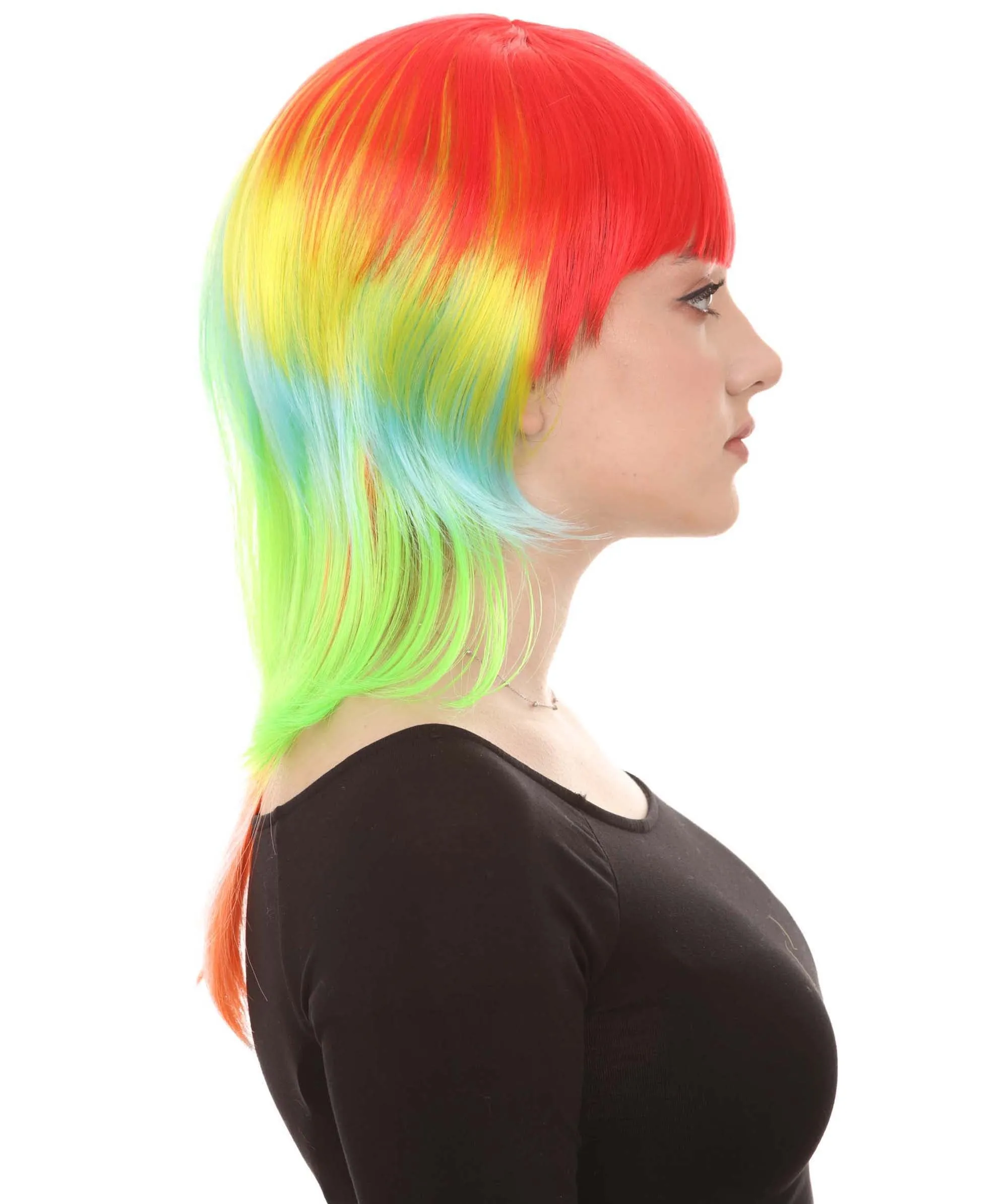 Multicolor Womens Wig | Party Ready Fancy Cosplay Halloween Wig | Premium Breathable Capless Cap