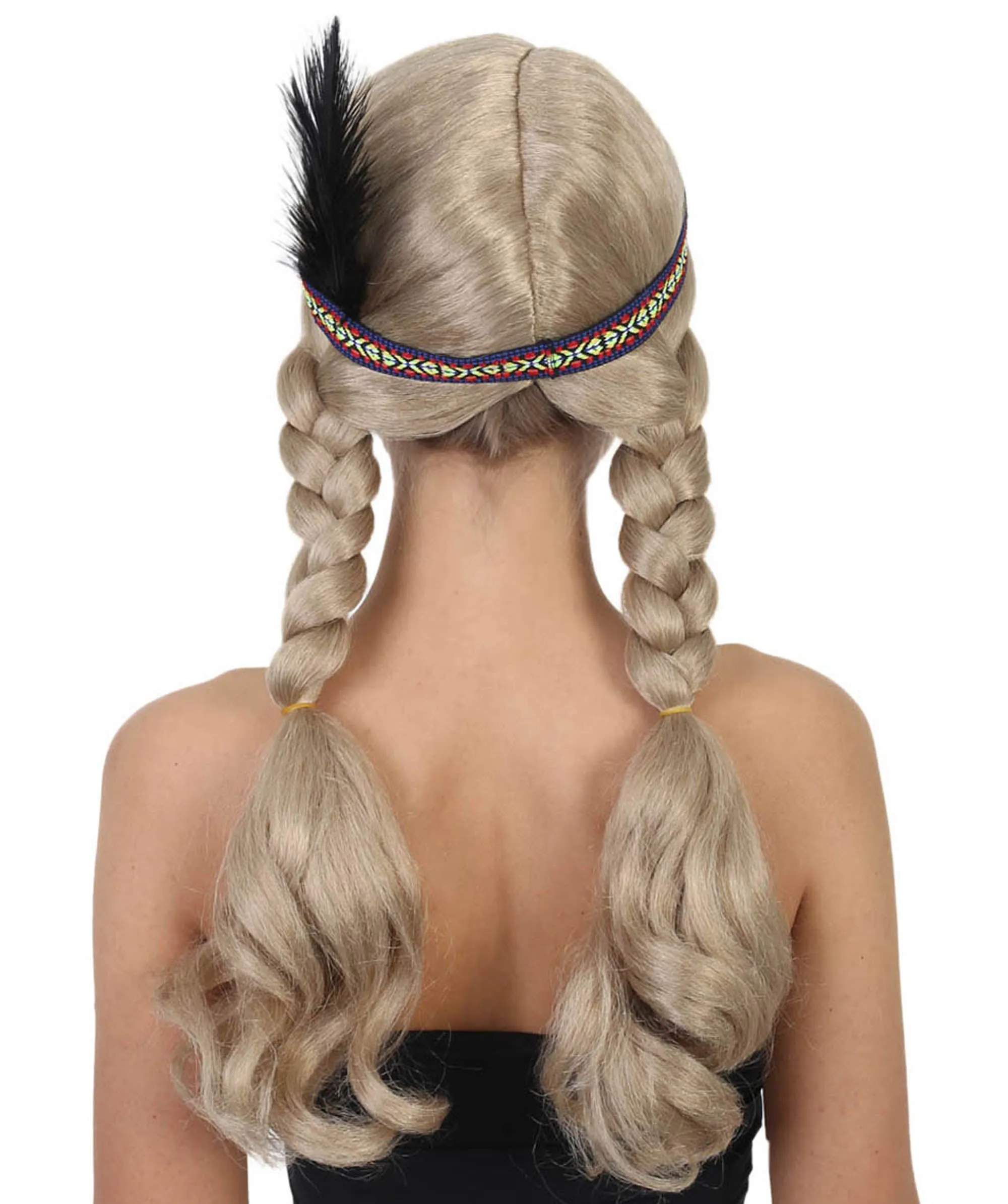 Native American Style Wig | TV/Movie Blonde Fancy Cosplay Halloween Wig | Premium Breathable Capless Cap