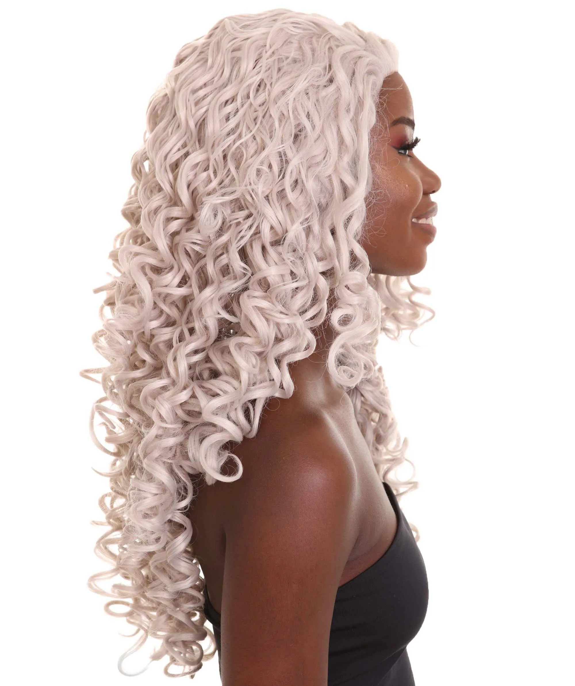 Nunique Women's 27" in. Lace Front Heat Resistant New Grey Styled Wig - Designed with Adjustable Lining for Universal Comfort - Heat Resistant Synthetic Fibers | Nunique