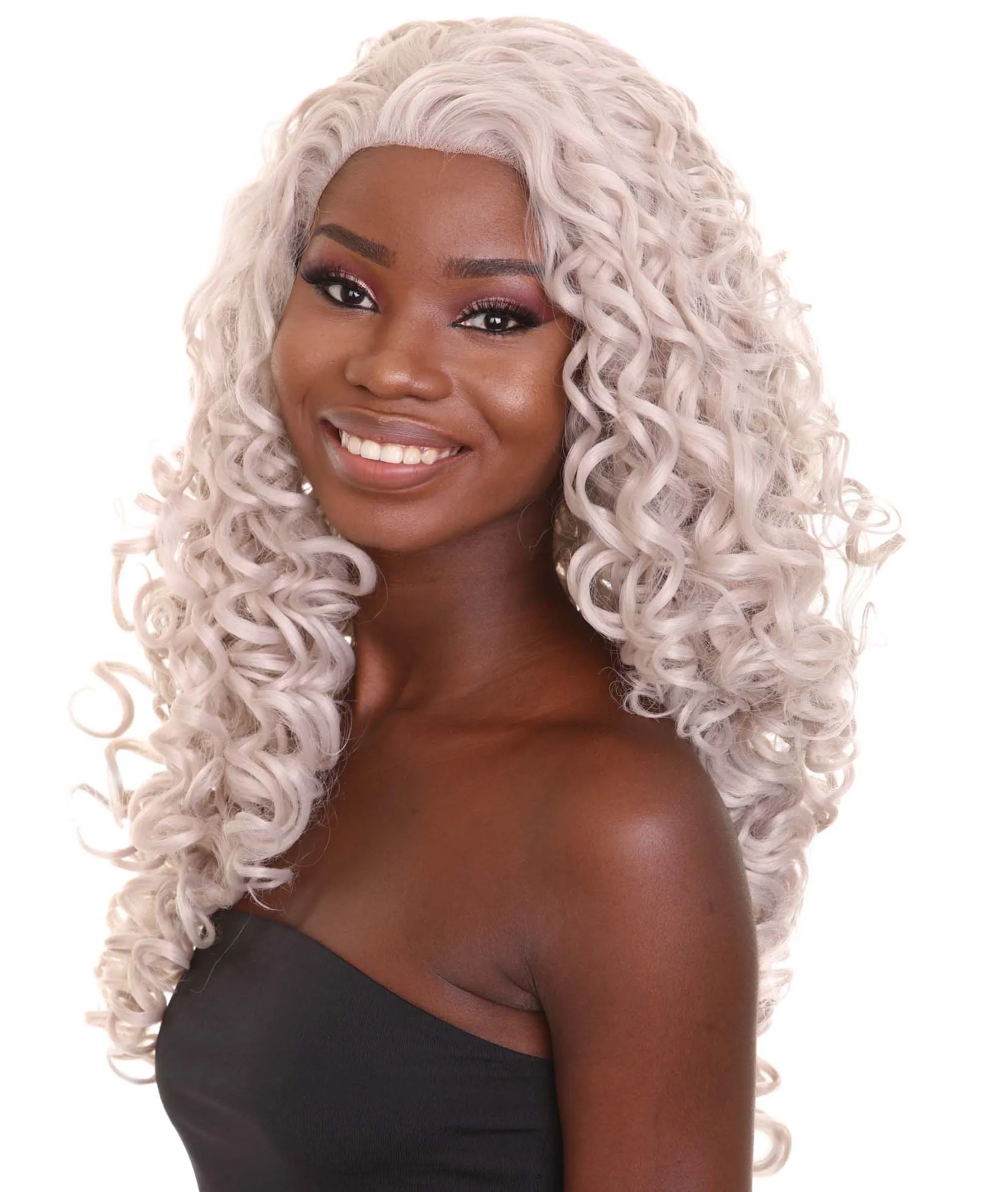 Nunique Women's 27" in. Lace Front Heat Resistant New Grey Styled Wig - Designed with Adjustable Lining for Universal Comfort - Heat Resistant Synthetic Fibers | Nunique