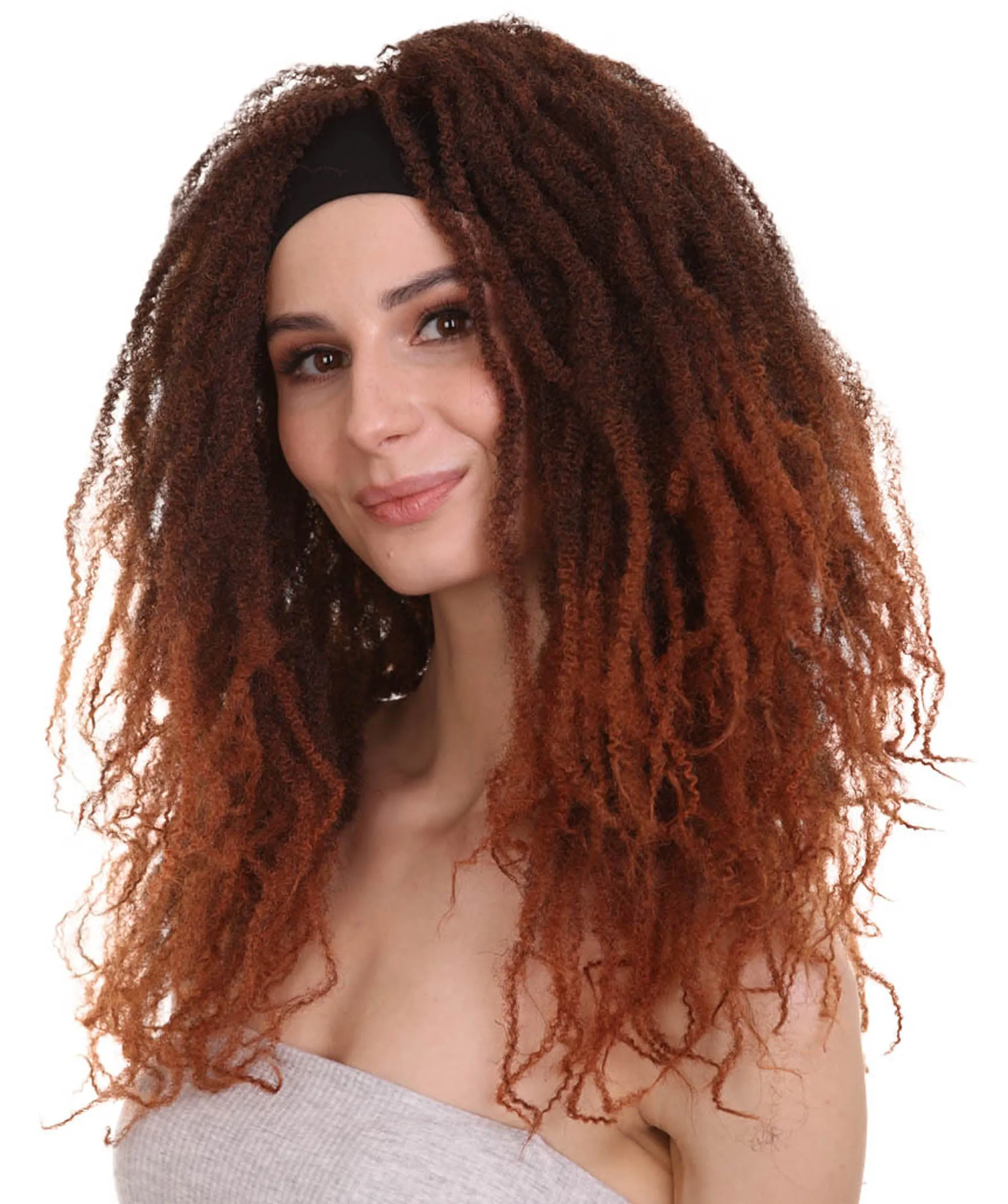 Ombre Locks Wig with Headband | Character Halloween Wig | Premium Breathable Capless Cap