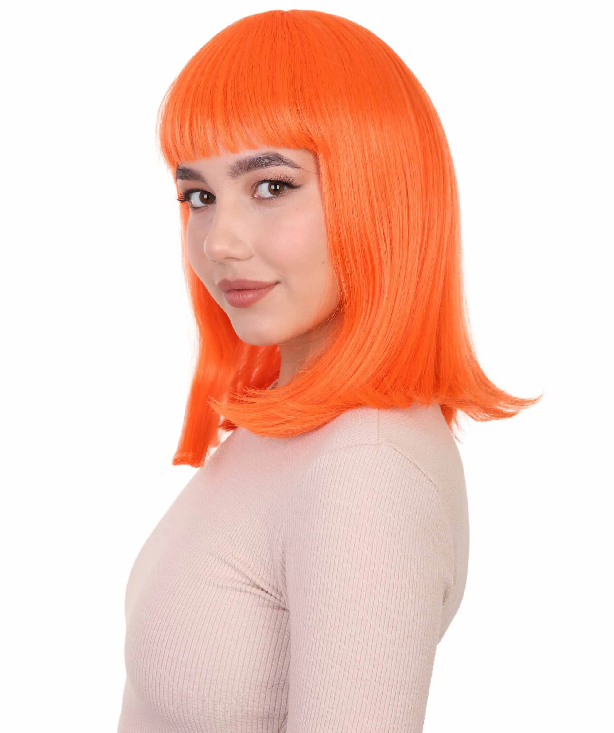Pageboy Orange Wig | Party Ready Fancy Cosplay Halloween Wig | Premium Breathable Capless Cap